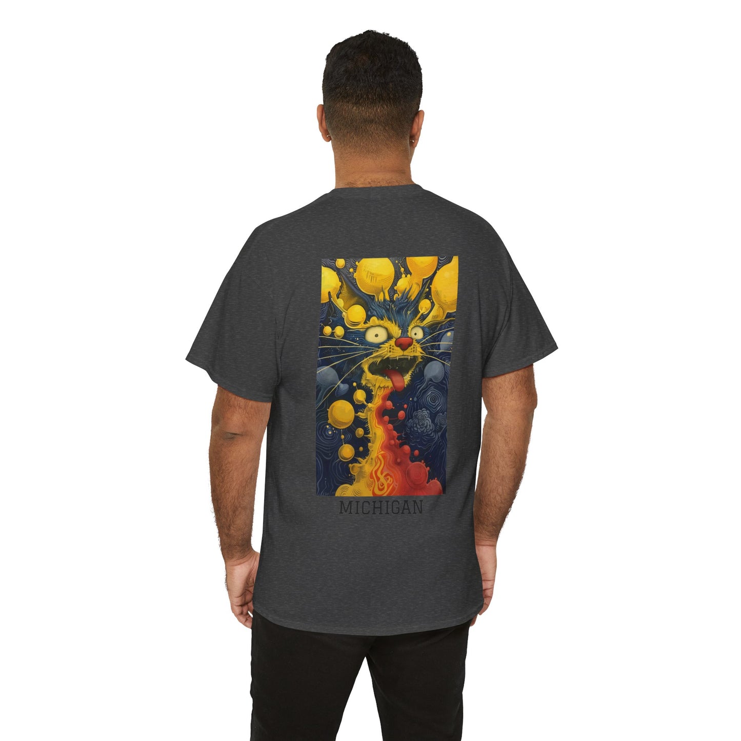 Michigan 01B - Unisex Heavy Cotton Tee - Image on the Back