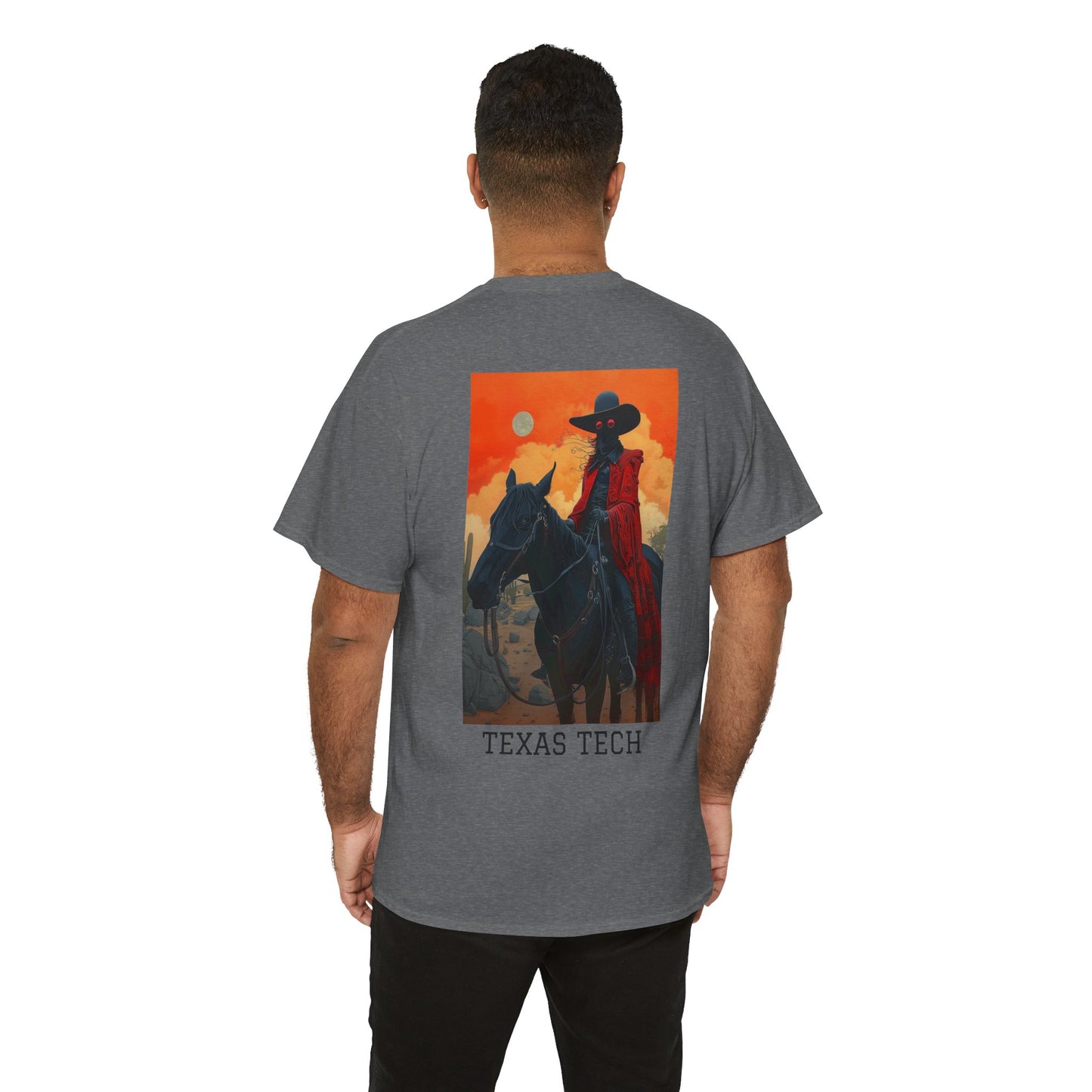 Texas Tech 01B - Unisex Heavy Cotton Tee - Image on the Back