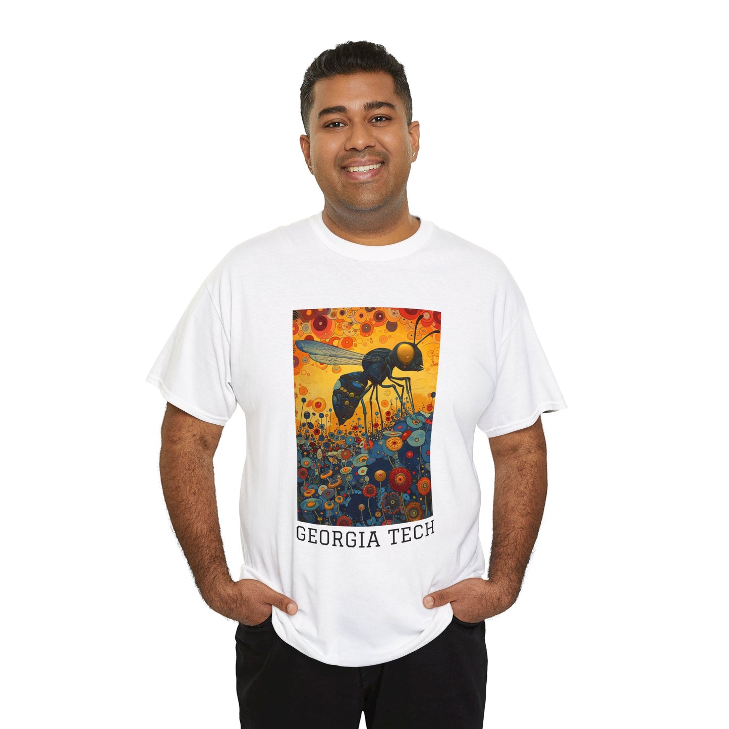 Georgia Tech 02F - Unisex Heavy Cotton Tee - Image on the Front