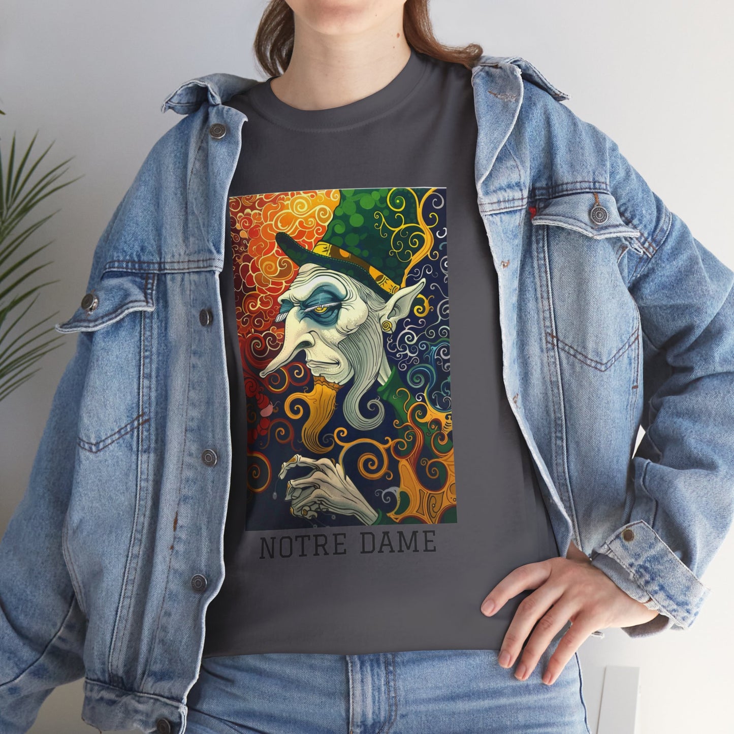 Notre Dame 01F - Unisex Heavy Cotton Tee - Image on the Front