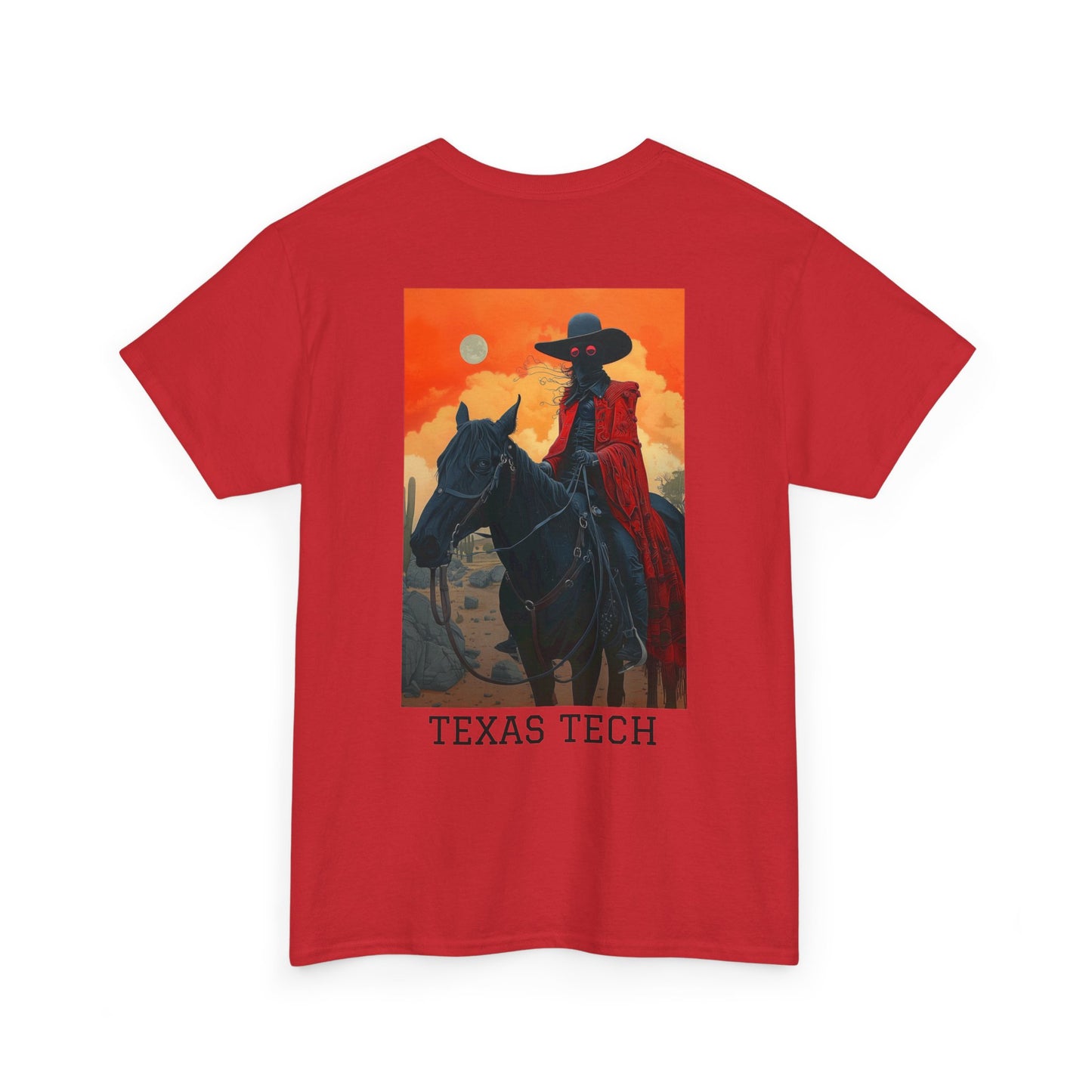 Texas Tech 01B - Unisex Heavy Cotton Tee - Image on the Back