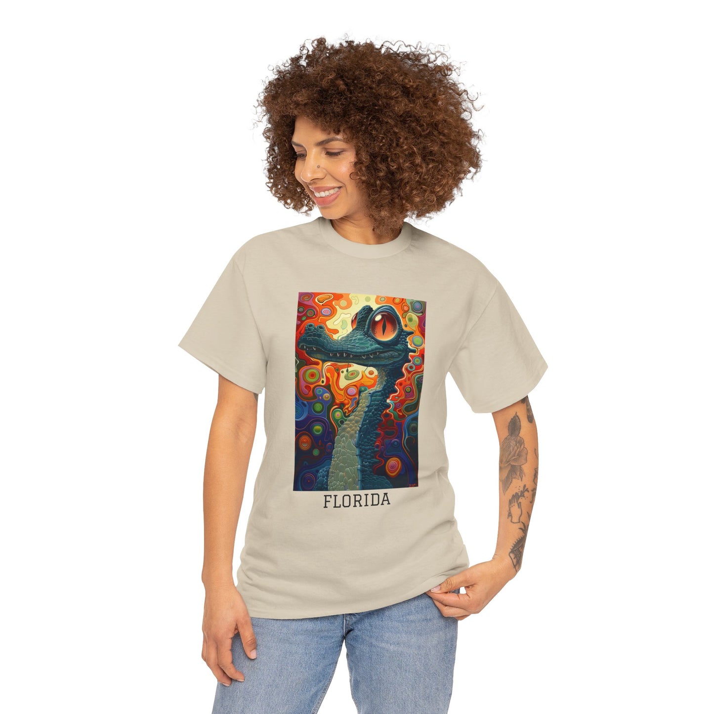 Florida 01F - Unisex Heavy Cotton Tee - Image on the Front