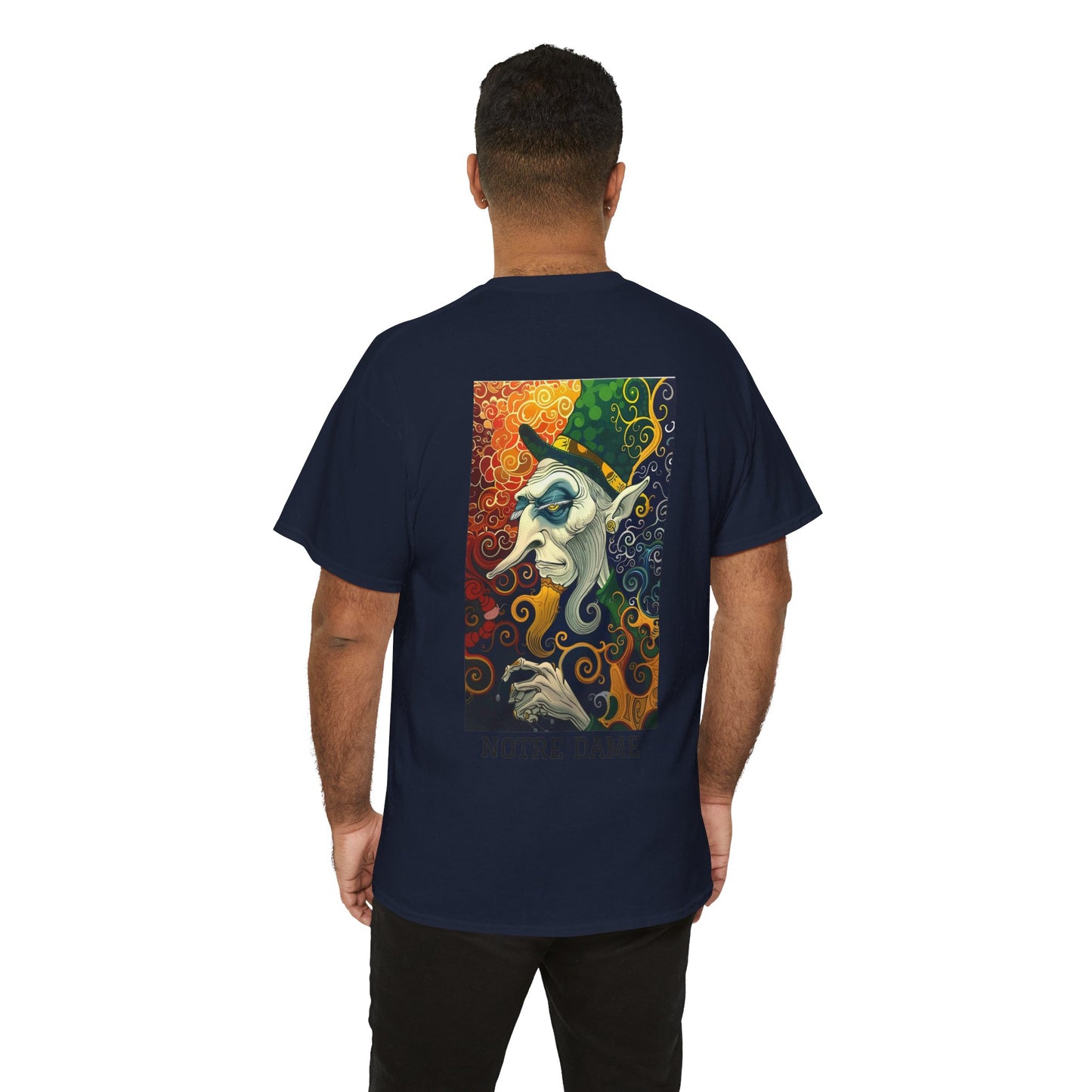 Notre Dame 01B - Unisex Heavy Cotton Tee - Image on the Back