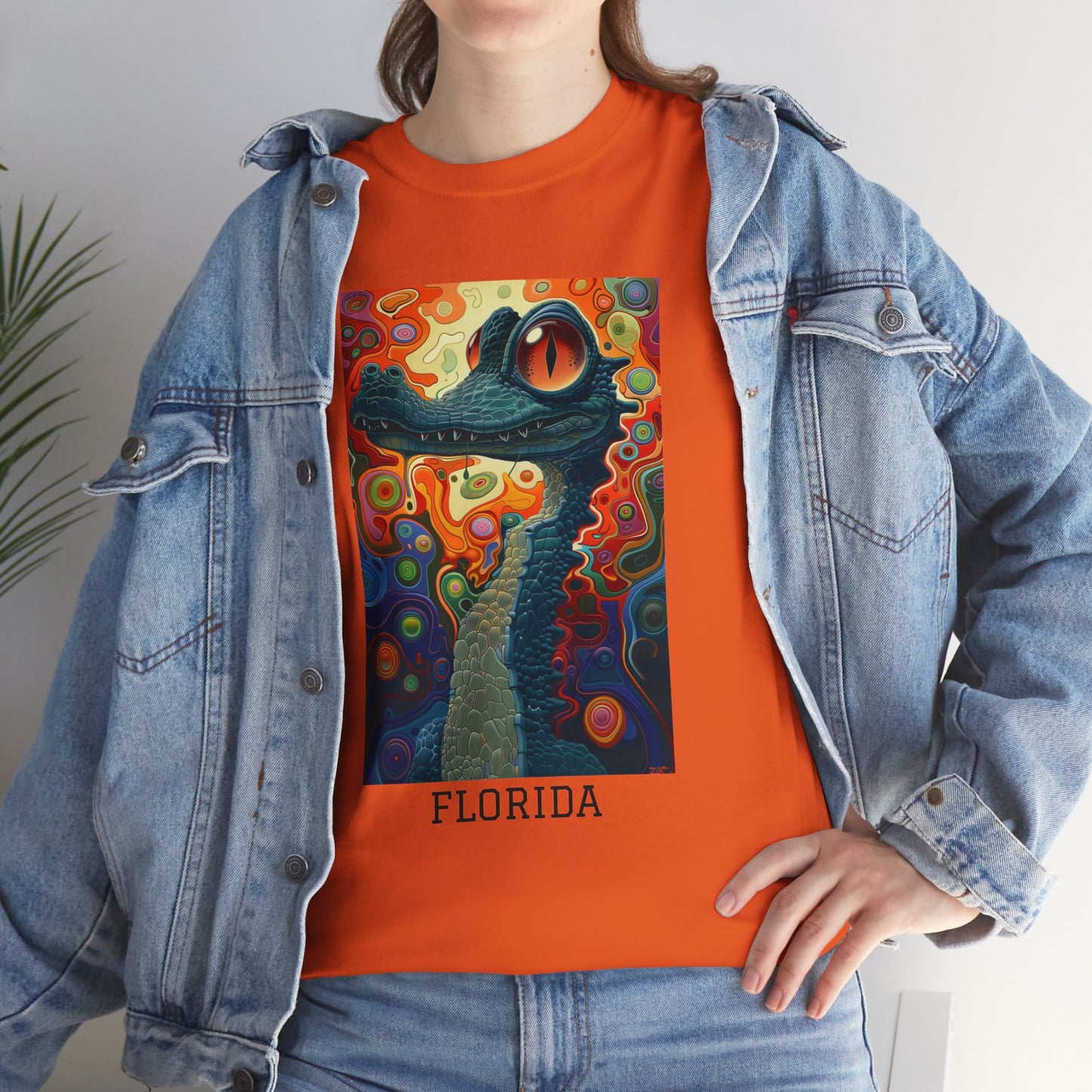 Florida 01F - Unisex Heavy Cotton Tee - Image on the Front