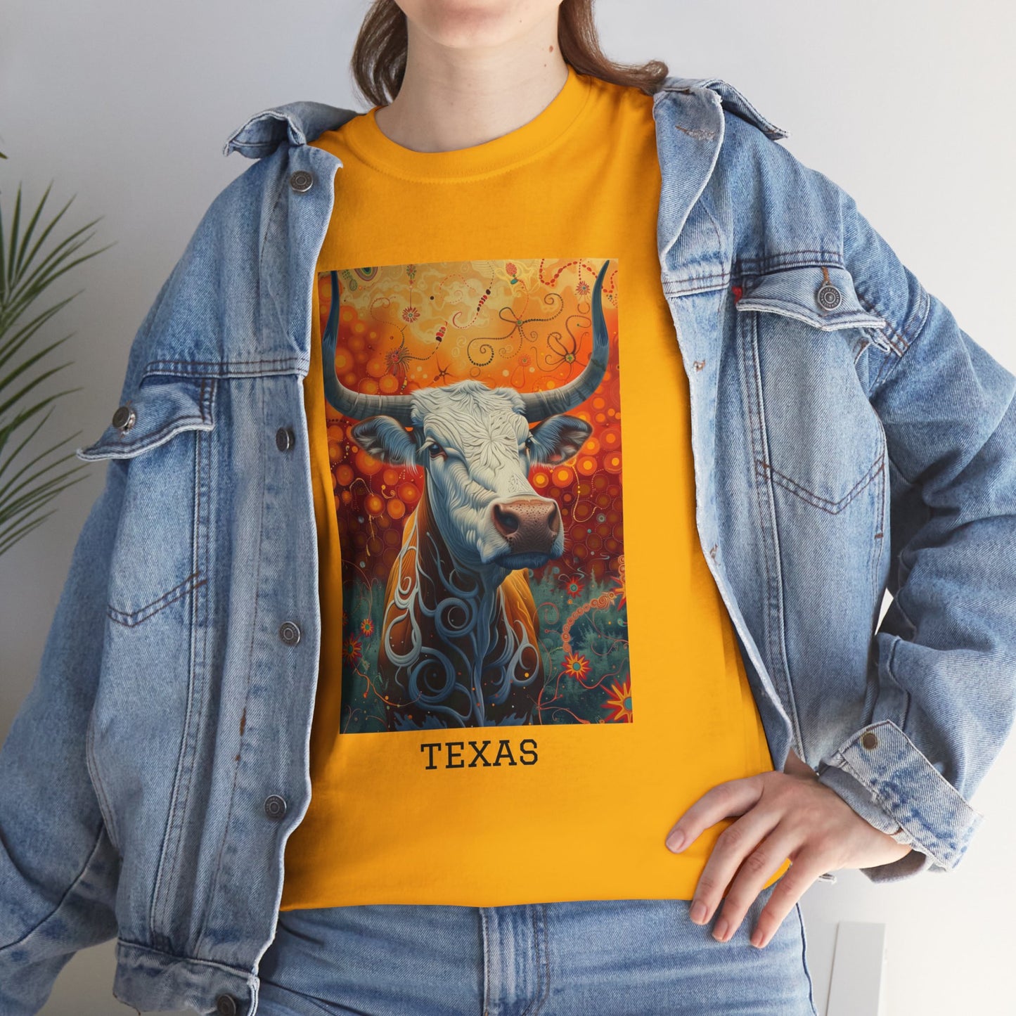 Texas 01F - Unisex Heavy Cotton Tee - Image on the Front