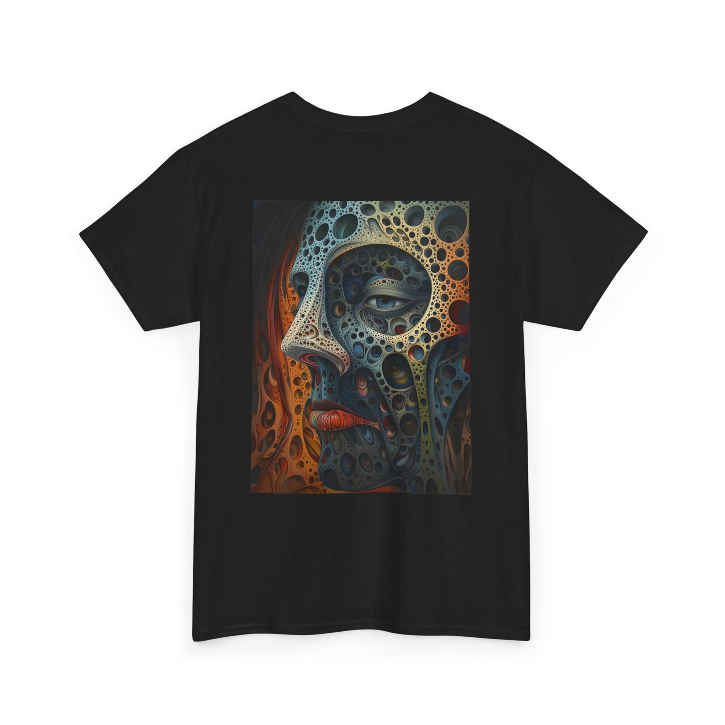 Face 01B - Unisex Heavy Cotton Tee - Image on the Back