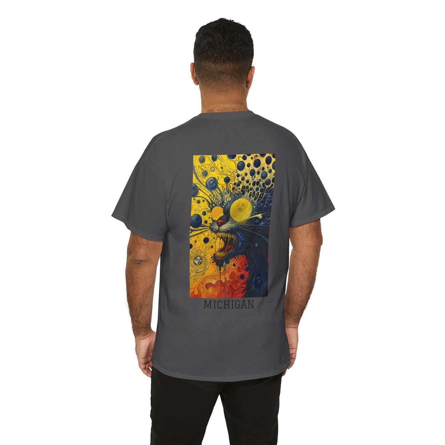Michigan 02B - Unisex Heavy Cotton Tee - Image on the Back