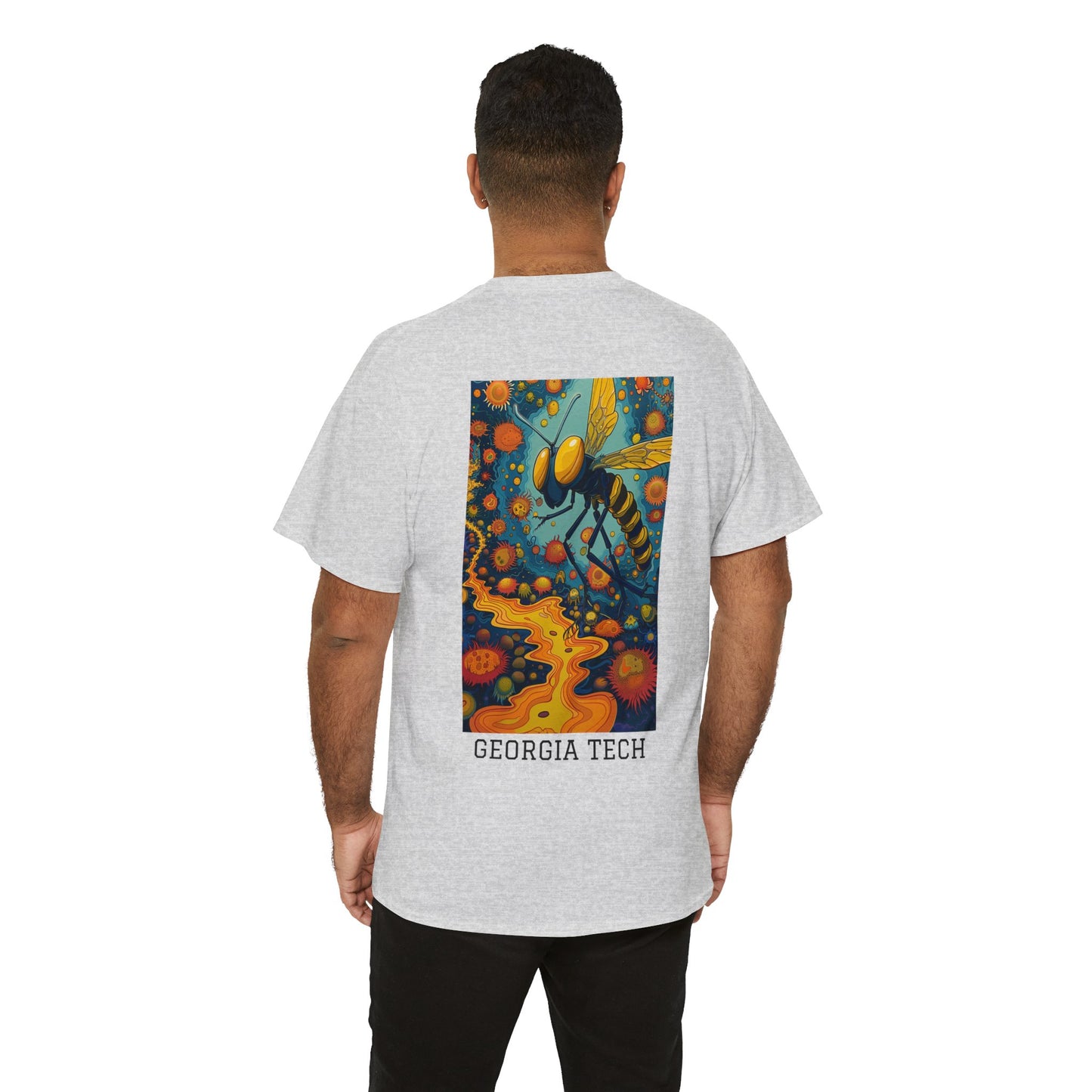 Georgia Tech 03B - Unisex Heavy Cotton Tee - Image on the Back