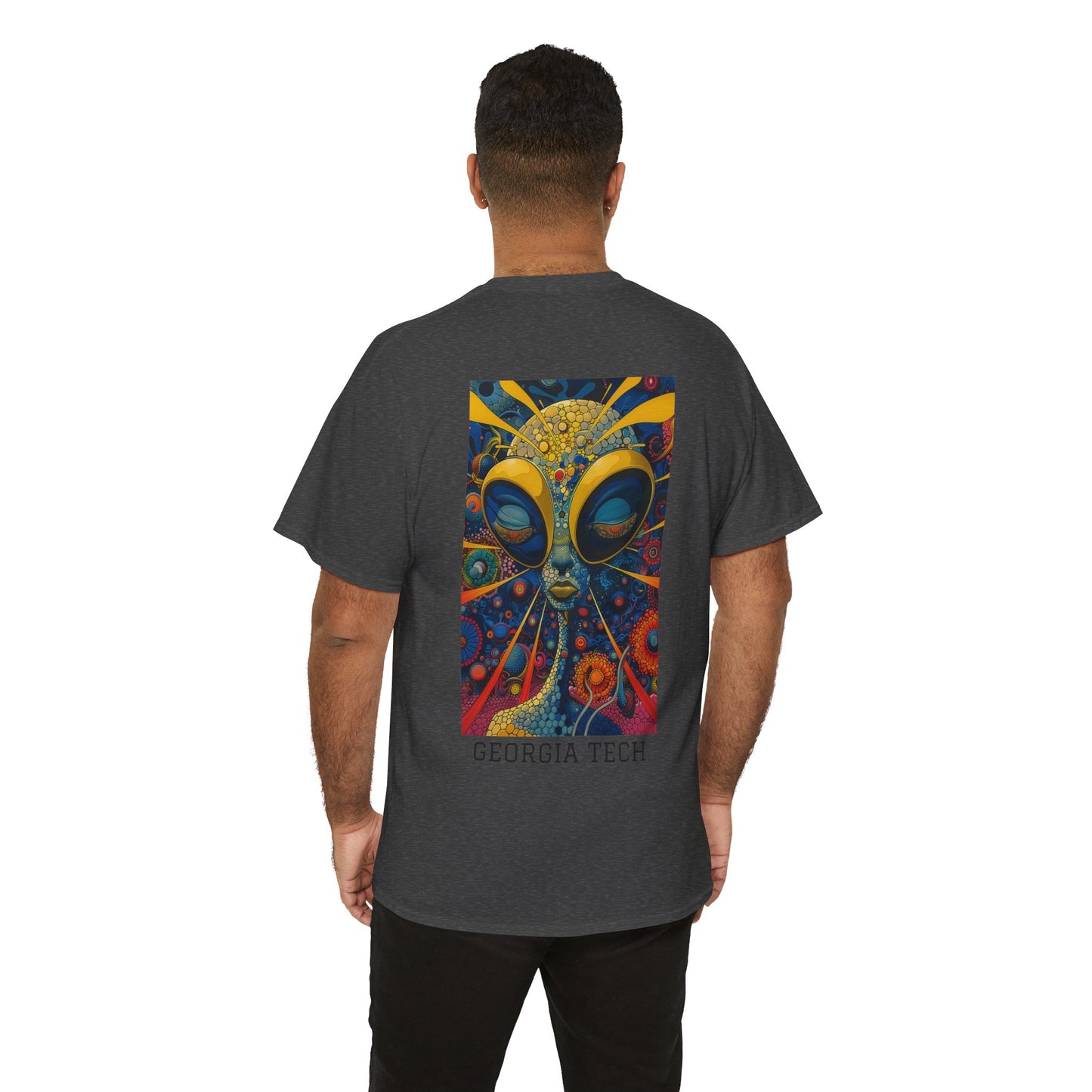 Georgia Tech 04B - Unisex Heavy Cotton Tee - Image on the Back