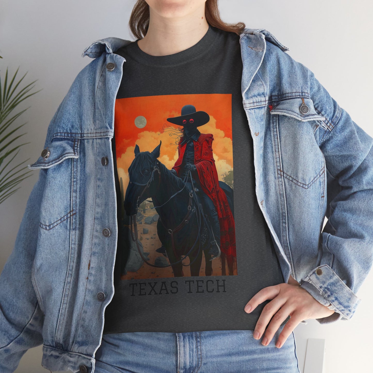 Texas Tech 01F - Unisex Heavy Cotton Tee - Image on the Front