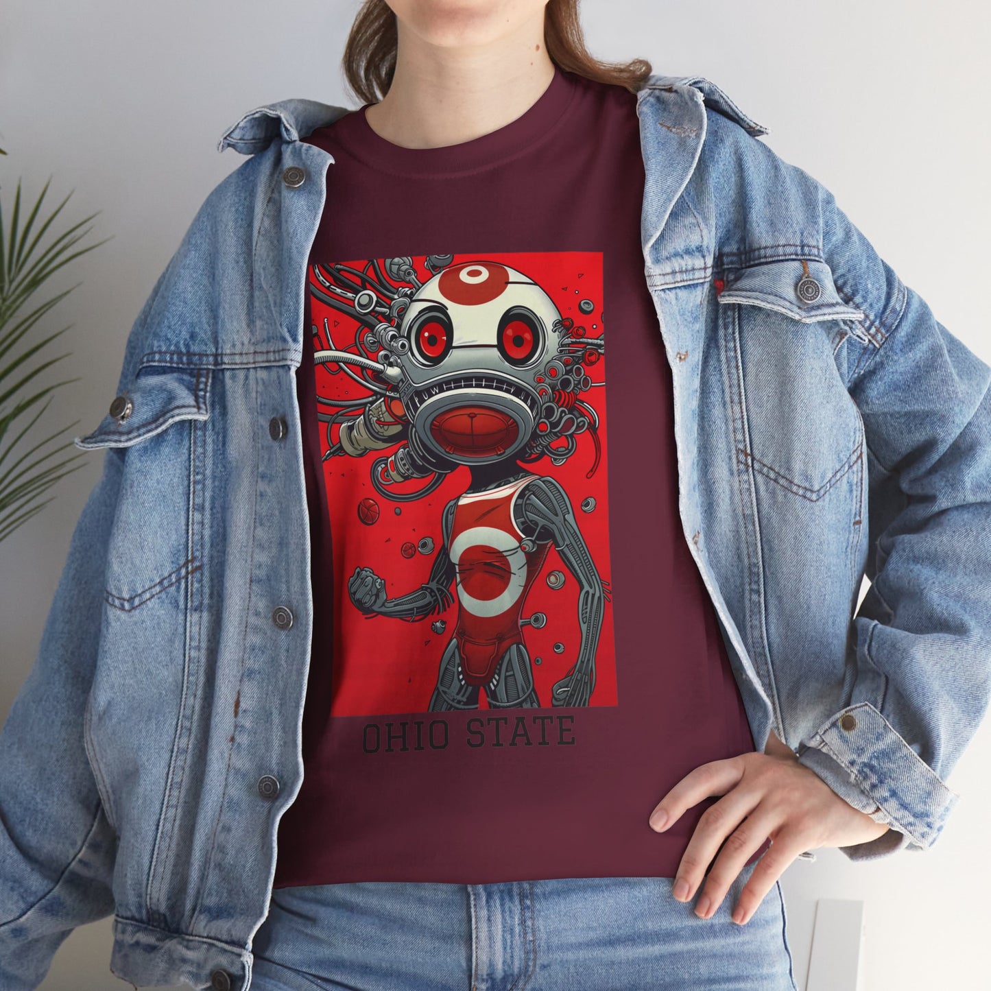 Ohio State 01F - Unisex Heavy Cotton Tee - Image on the Front