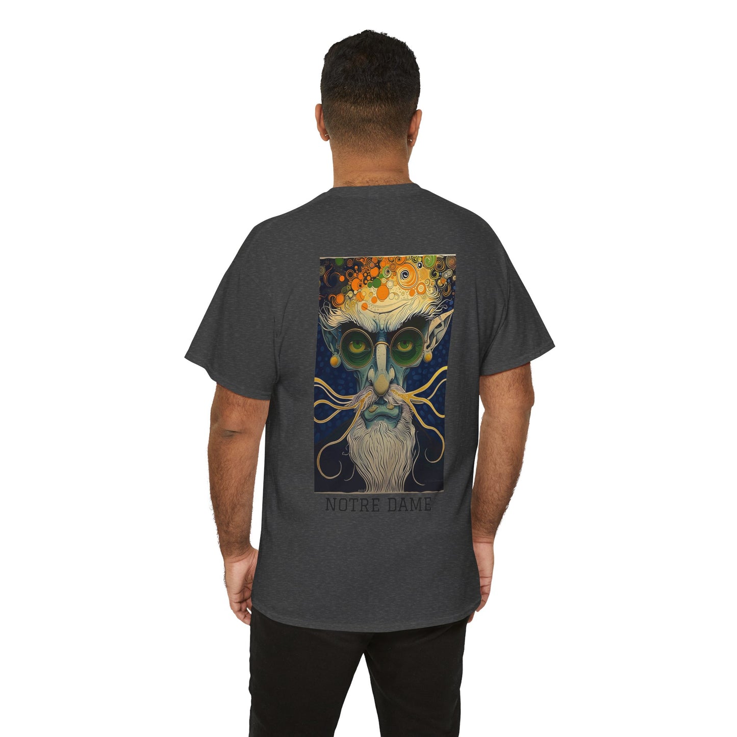 Notre Dame 02B - Unisex Heavy Cotton Tee - Image on the Back