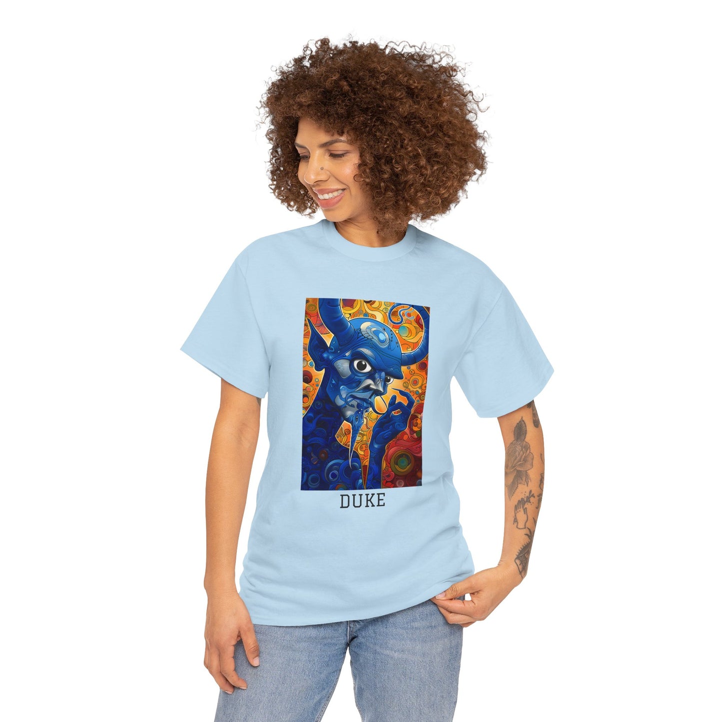 Duke 01F - Unisex Heavy Cotton Tee - Image on the Front