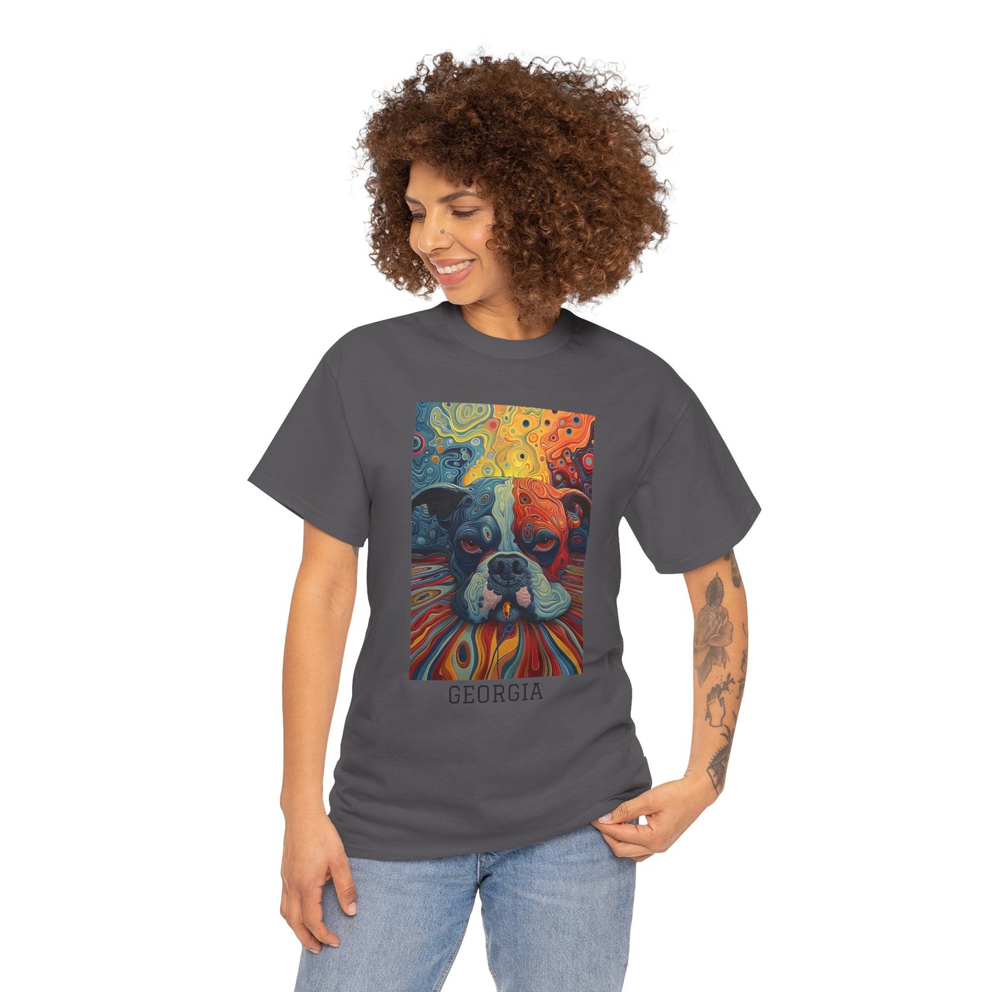 Georgia 03F - Unisex Heavy Cotton Tee - Image on the Front