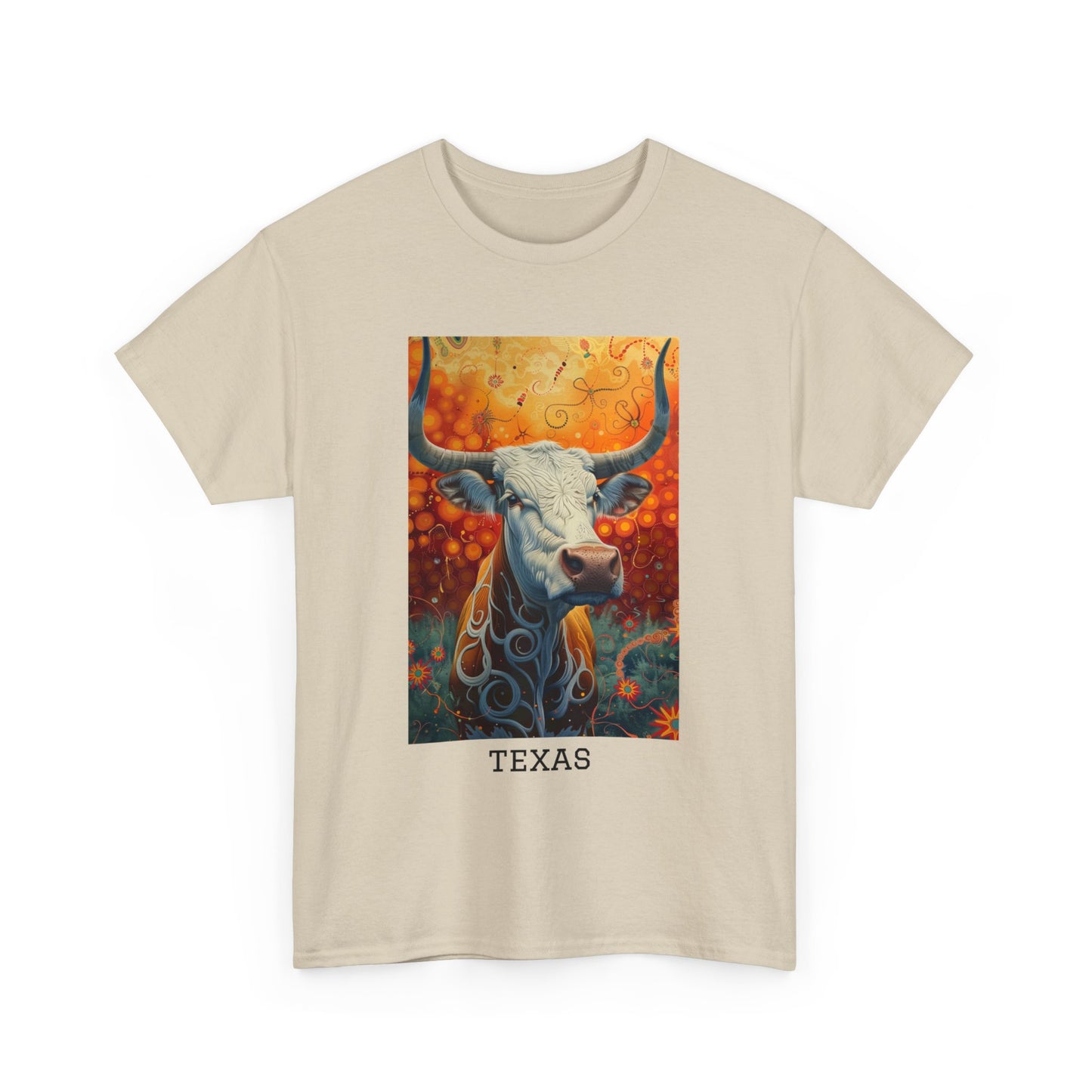 Texas 01F - Unisex Heavy Cotton Tee - Image on the Front