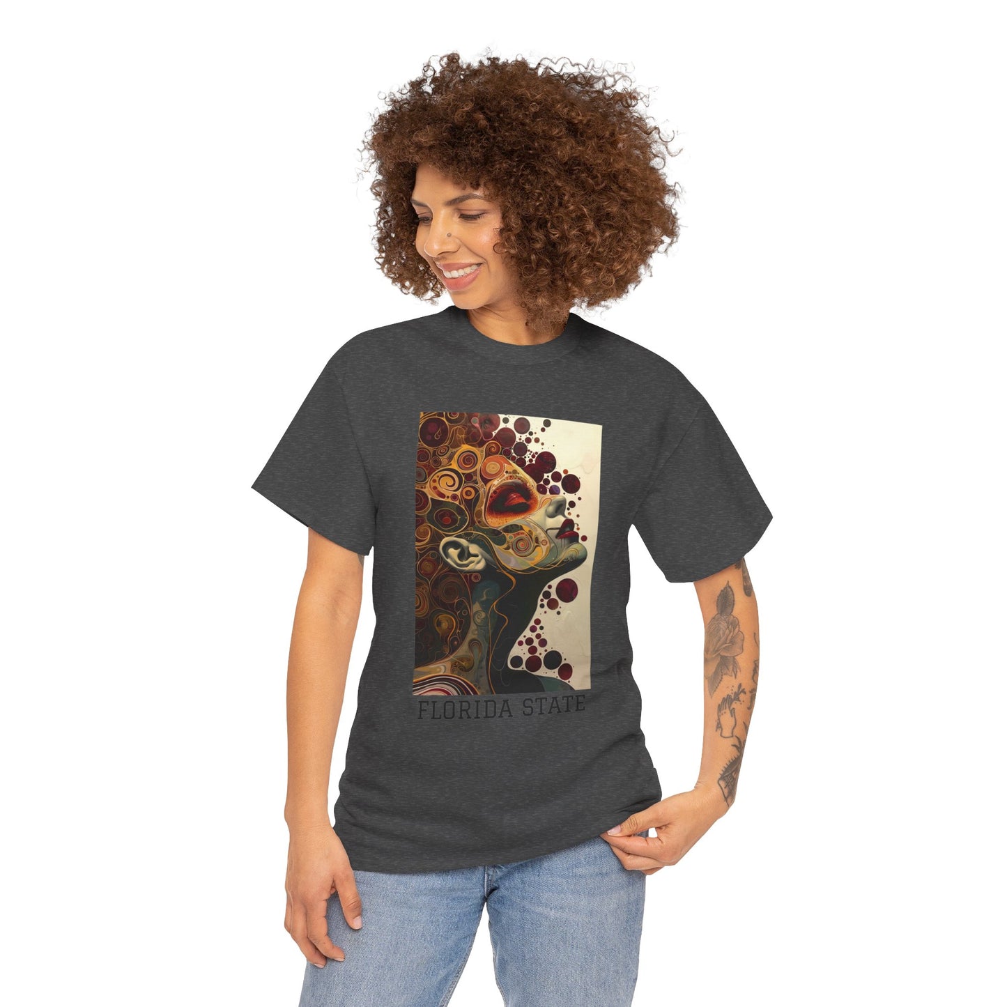 Florida State 01F - Unisex Heavy Cotton Tee - Image on the Front