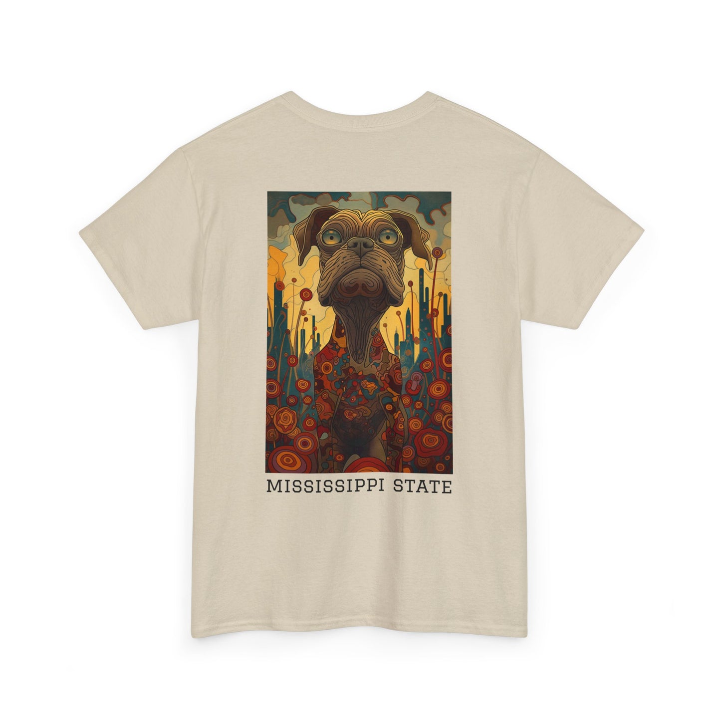 Mississippi State 01B - Unisex Heavy Cotton Tee - Image on the Back