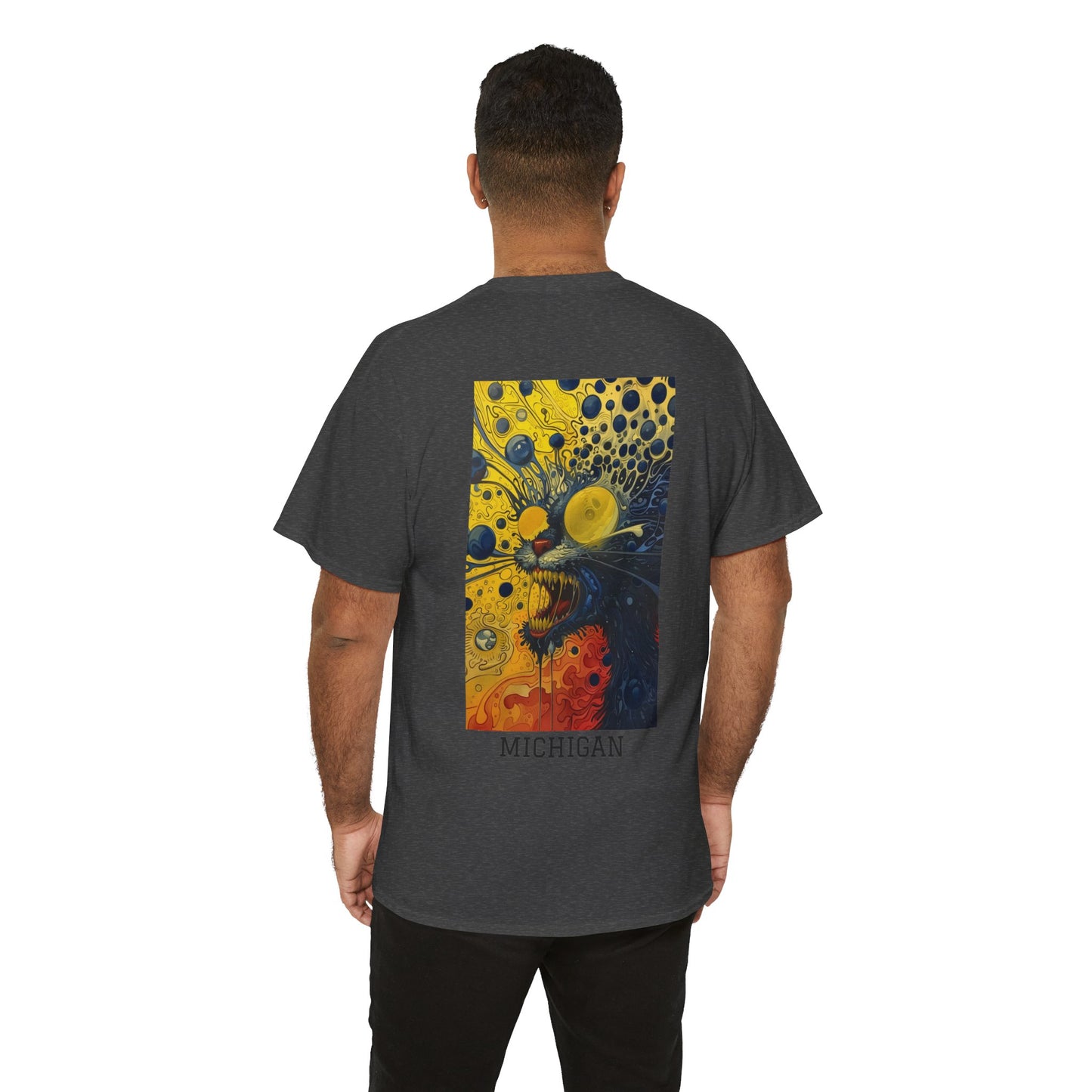 Michigan 02B - Unisex Heavy Cotton Tee - Image on the Back