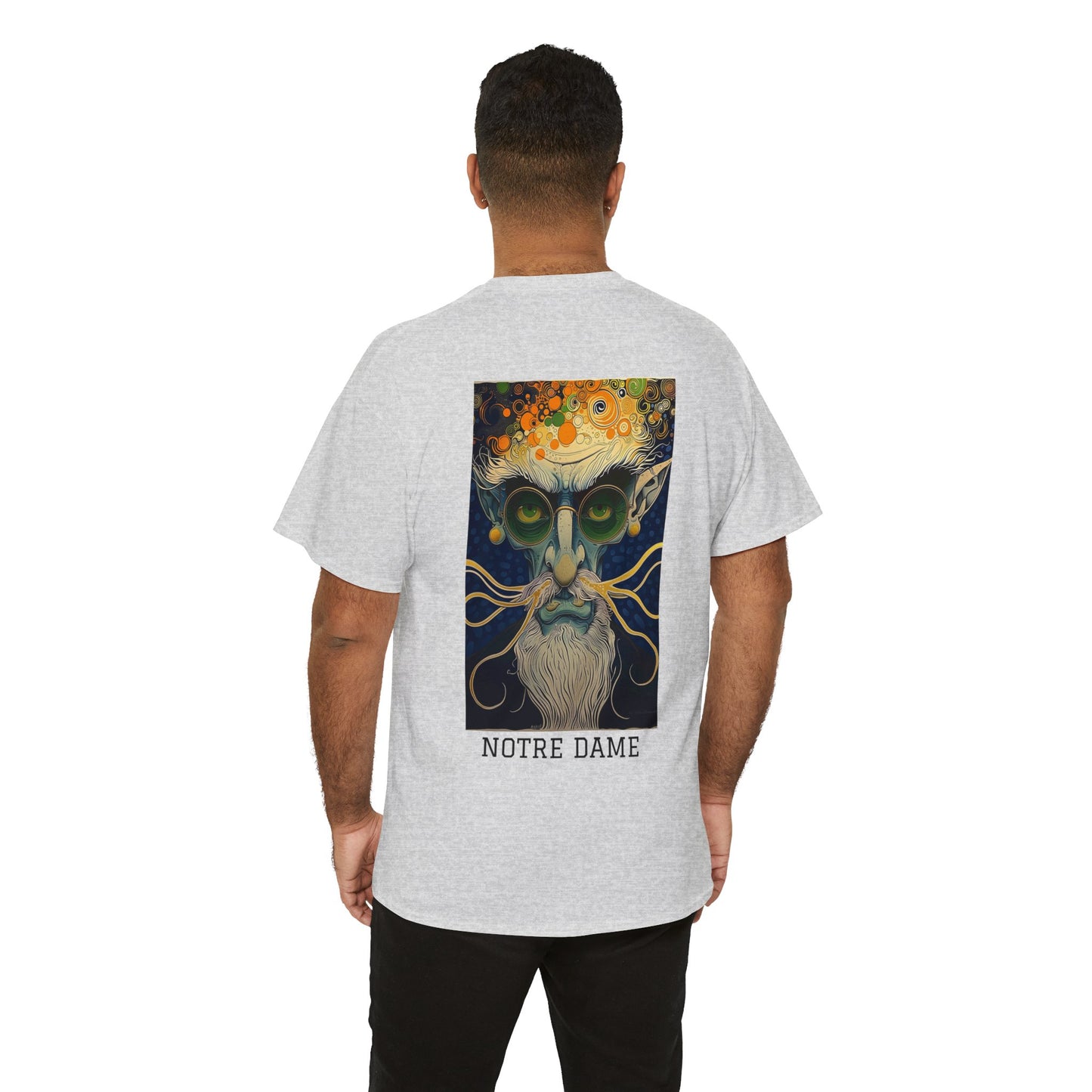 Notre Dame 02B - Unisex Heavy Cotton Tee - Image on the Back