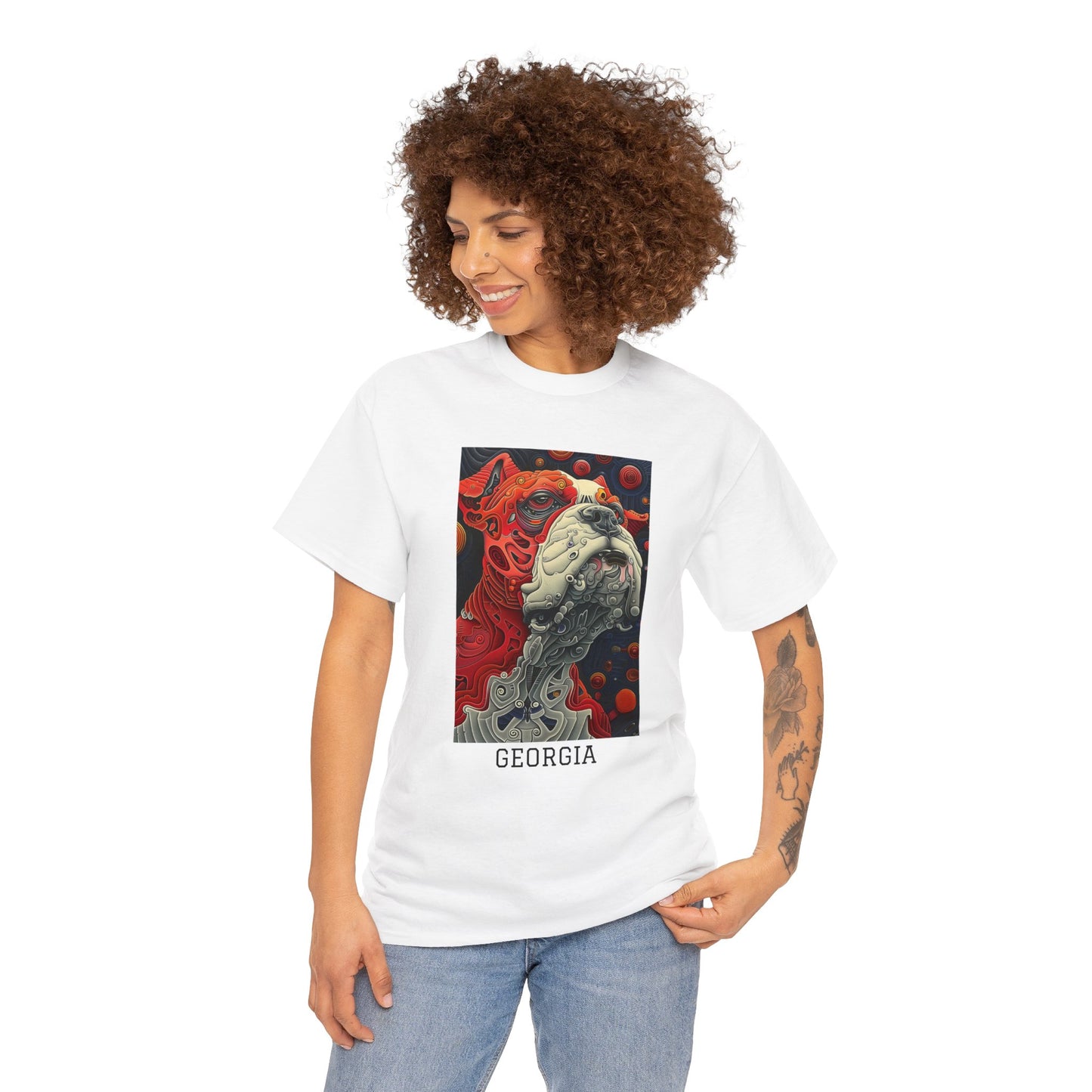 Georgia 02F - Unisex Heavy Cotton Tee - Image on the Front