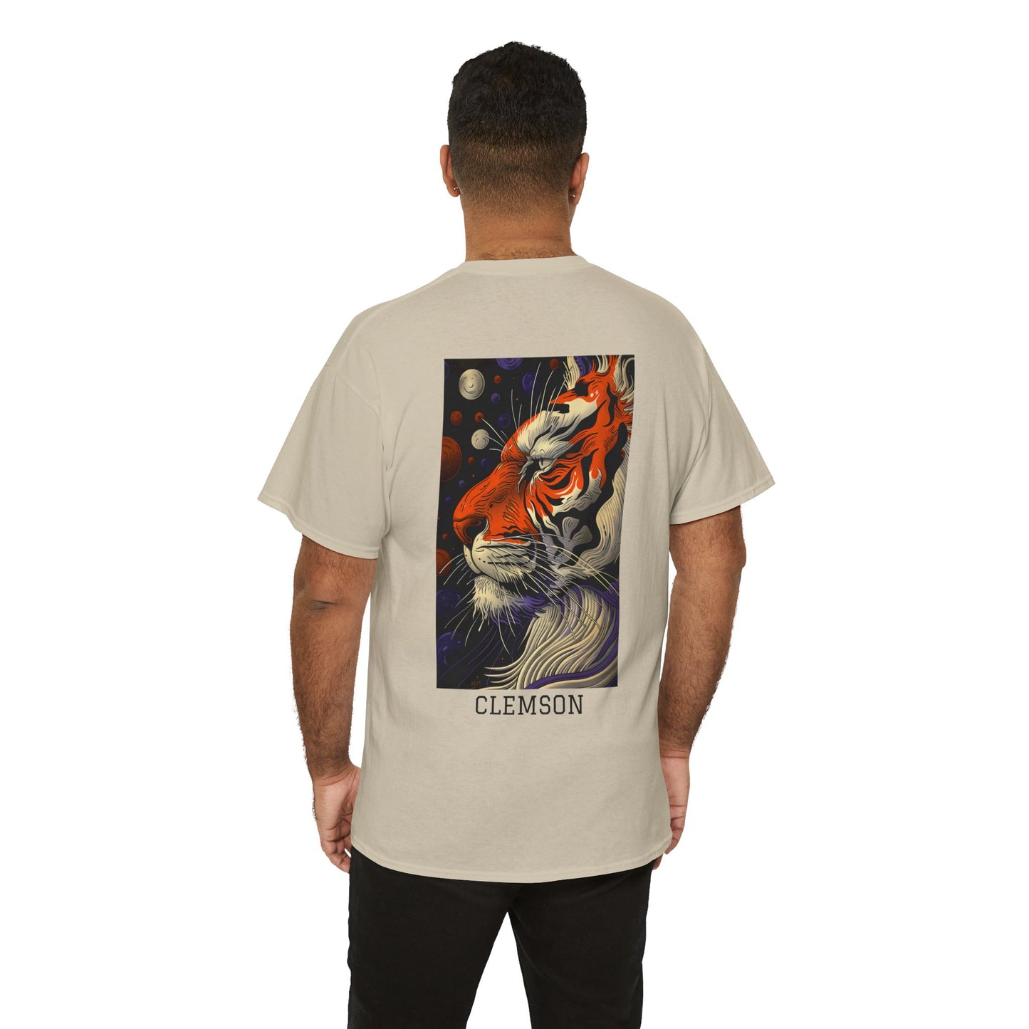 Clemson 02B - Unisex Heavy Cotton Tee - Image on the Back