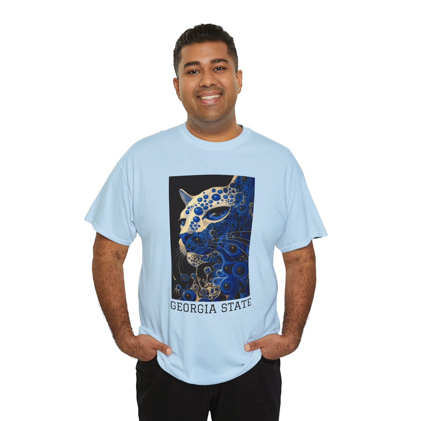 Georgia State 01F - Unisex Heavy Cotton Tee - Image on the Front