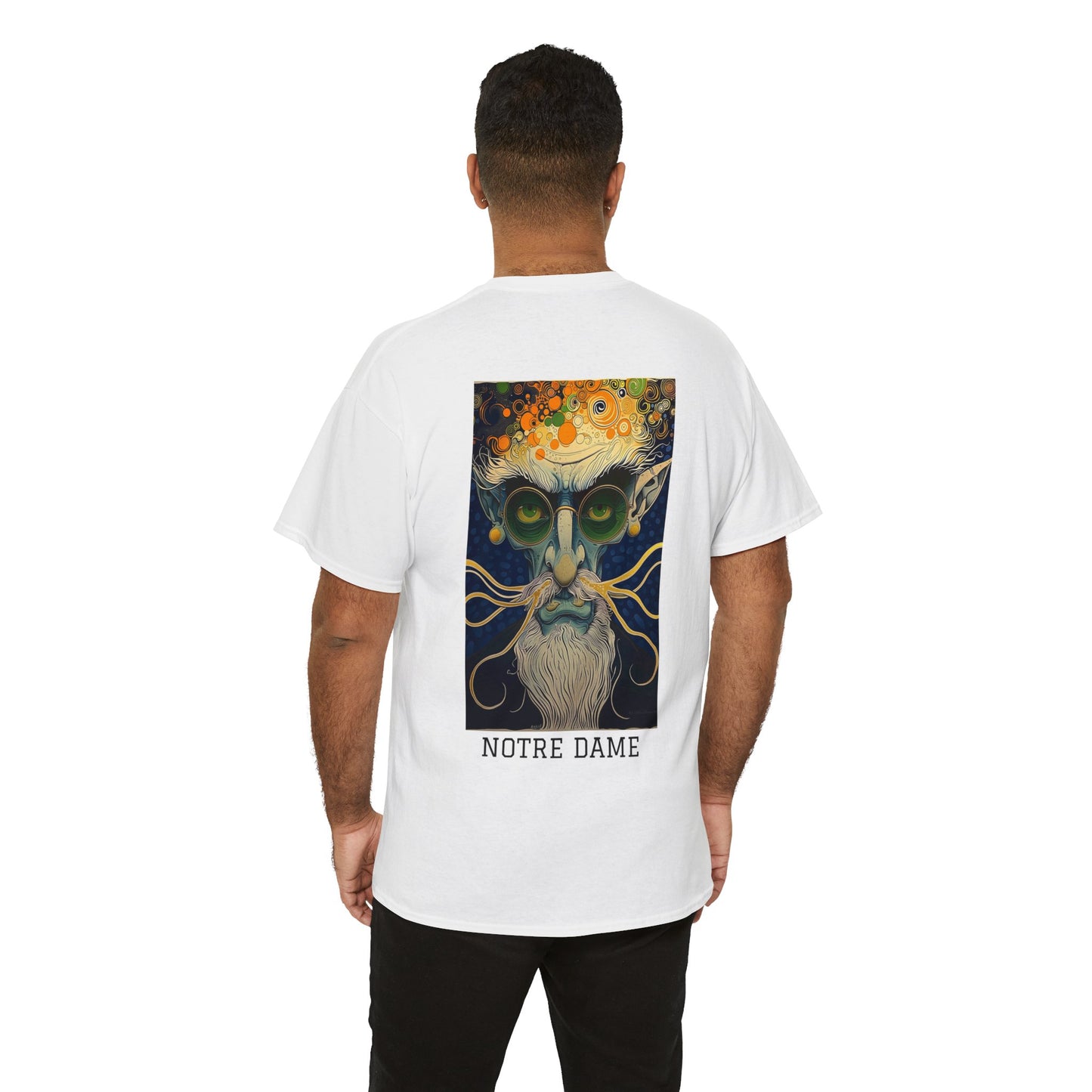 Notre Dame 02B - Unisex Heavy Cotton Tee - Image on the Back
