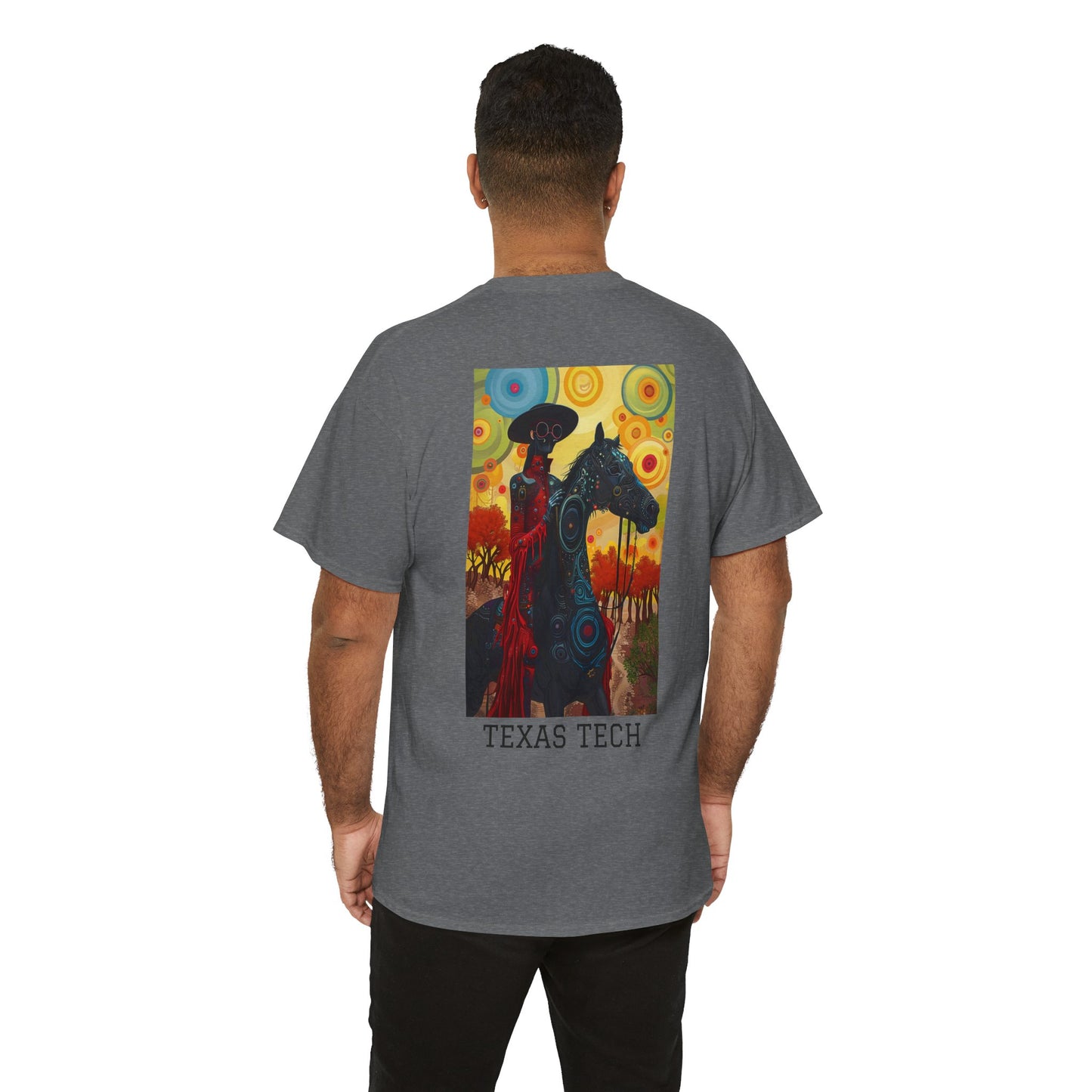 Texas Tech 02B - Unisex Heavy Cotton Tee - Image on the Back