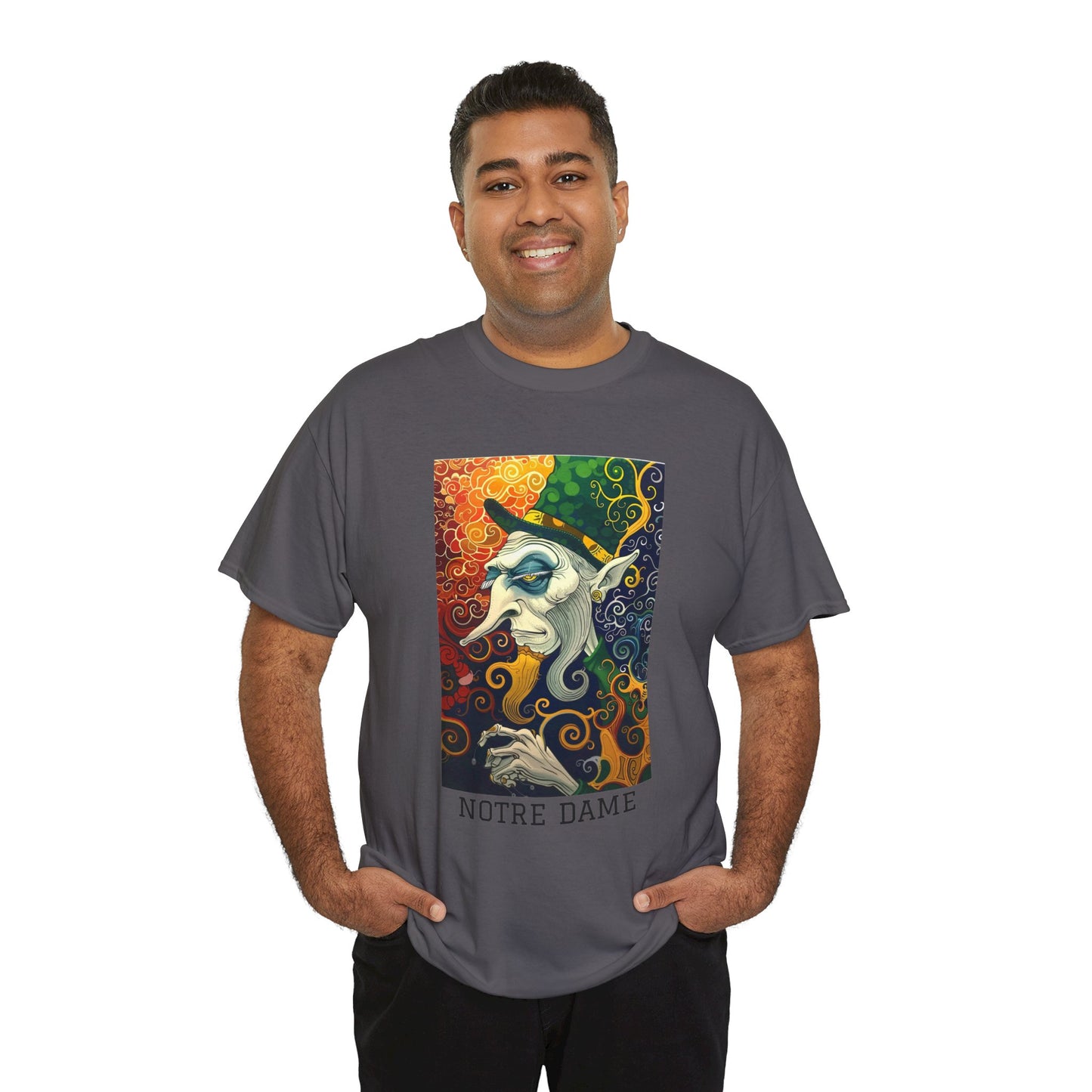 Notre Dame 01F - Unisex Heavy Cotton Tee - Image on the Front
