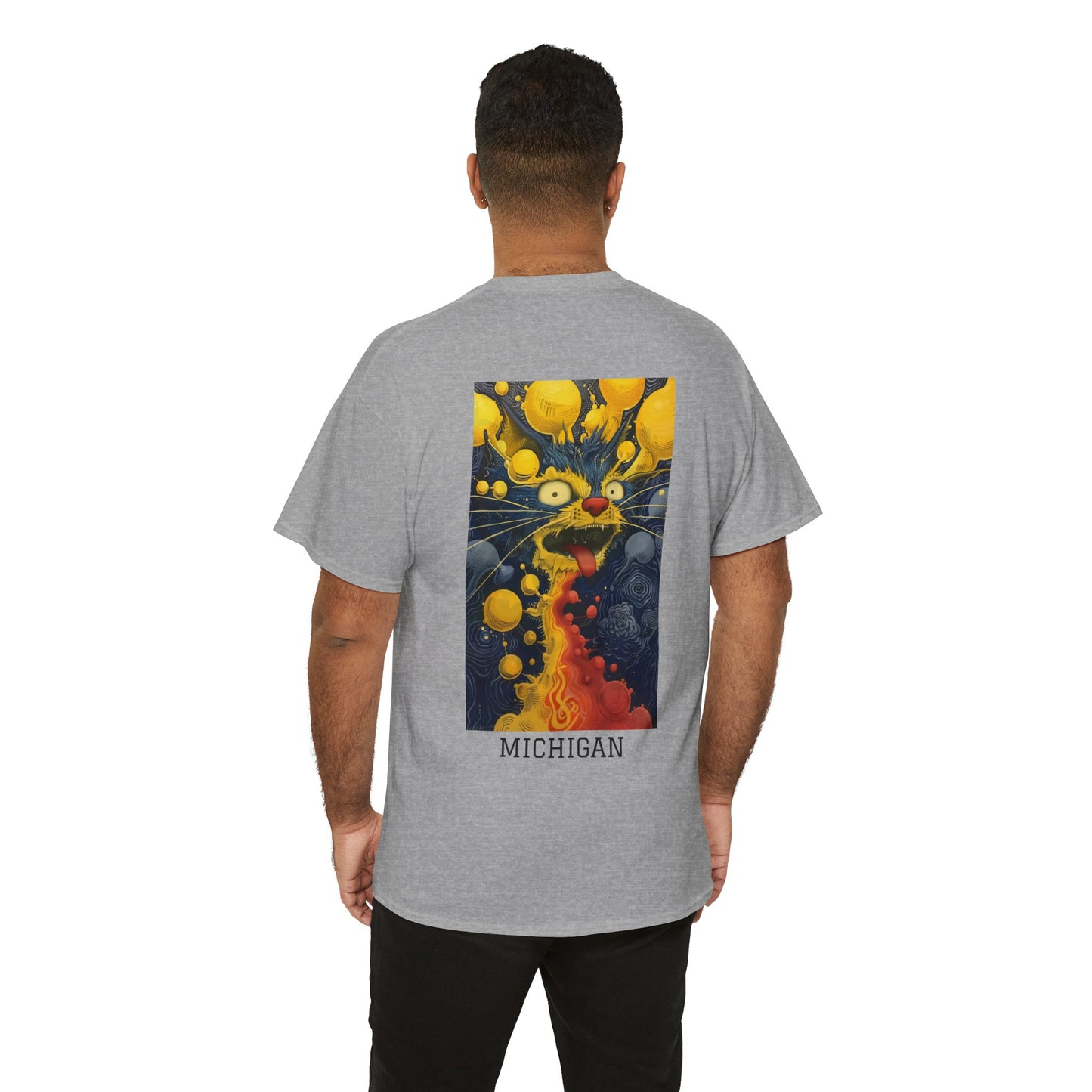 Michigan 01B - Unisex Heavy Cotton Tee - Image on the Back