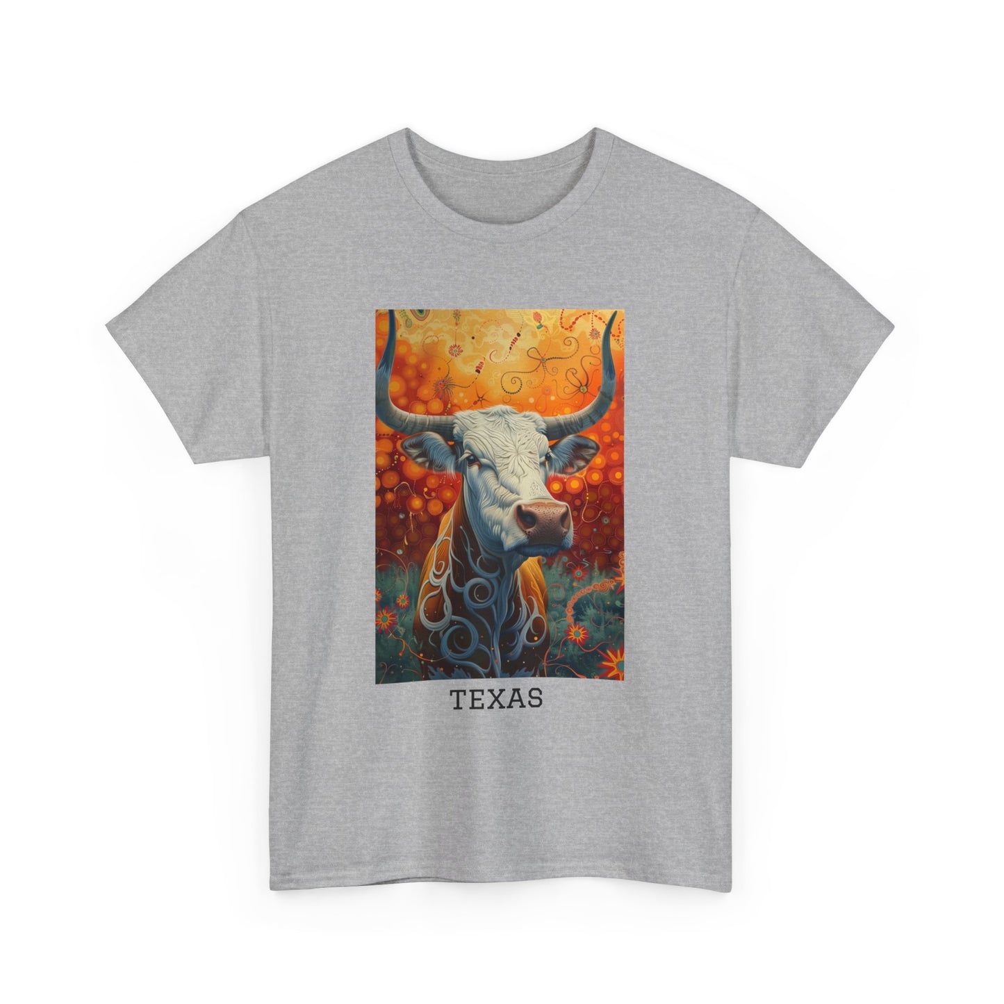 Texas 01F - Unisex Heavy Cotton Tee - Image on the Front