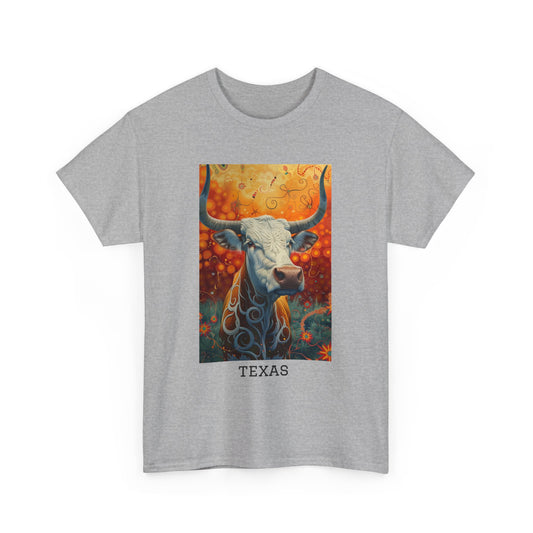 Texas 01F - Unisex Heavy Cotton Tee - Image on the Front