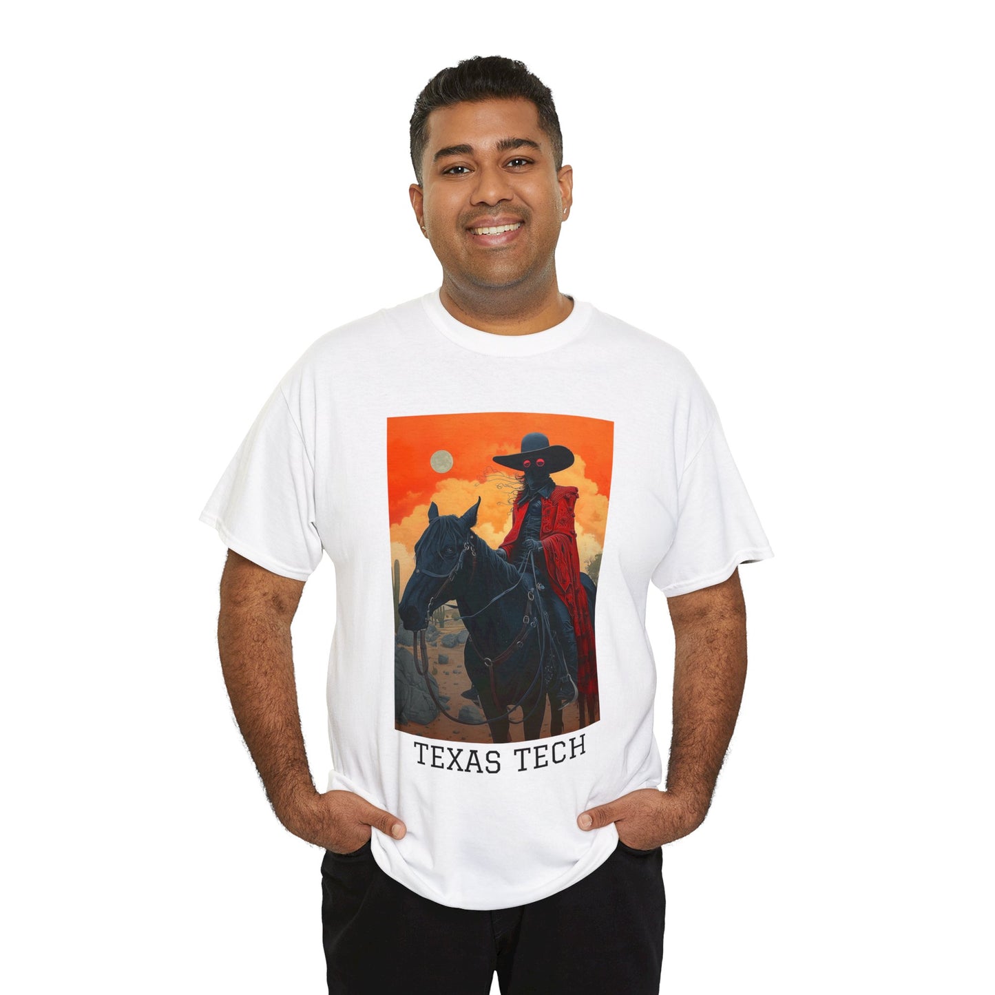 Texas Tech 01F - Unisex Heavy Cotton Tee - Image on the Front