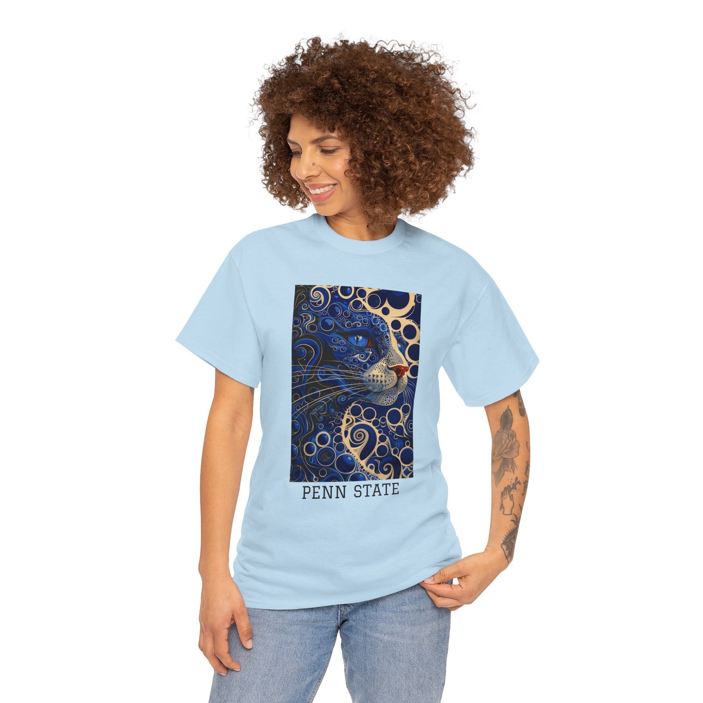 Penn State 01F - Unisex Heavy Cotton Tee - Image on the Front