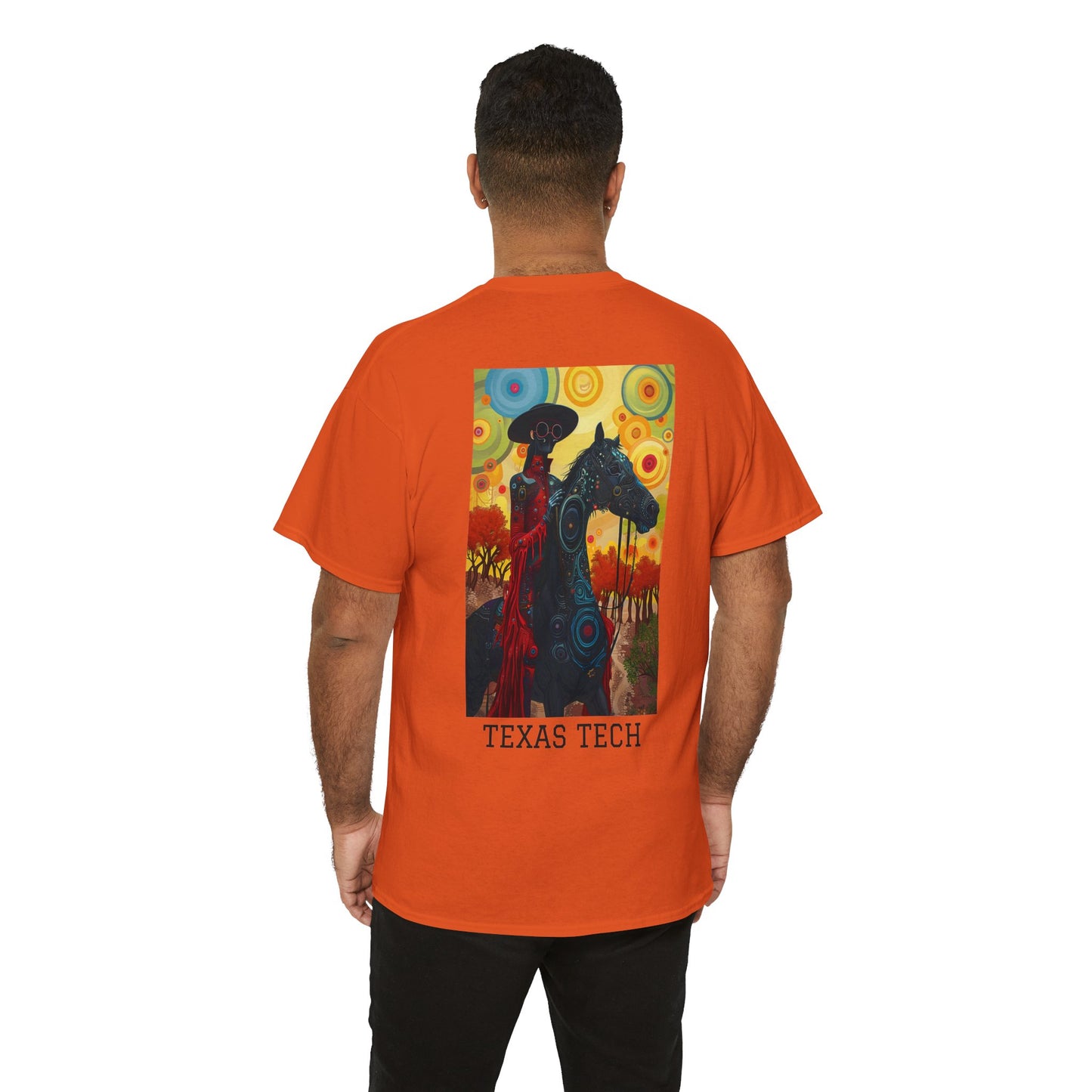 Texas Tech 02B - Unisex Heavy Cotton Tee - Image on the Back