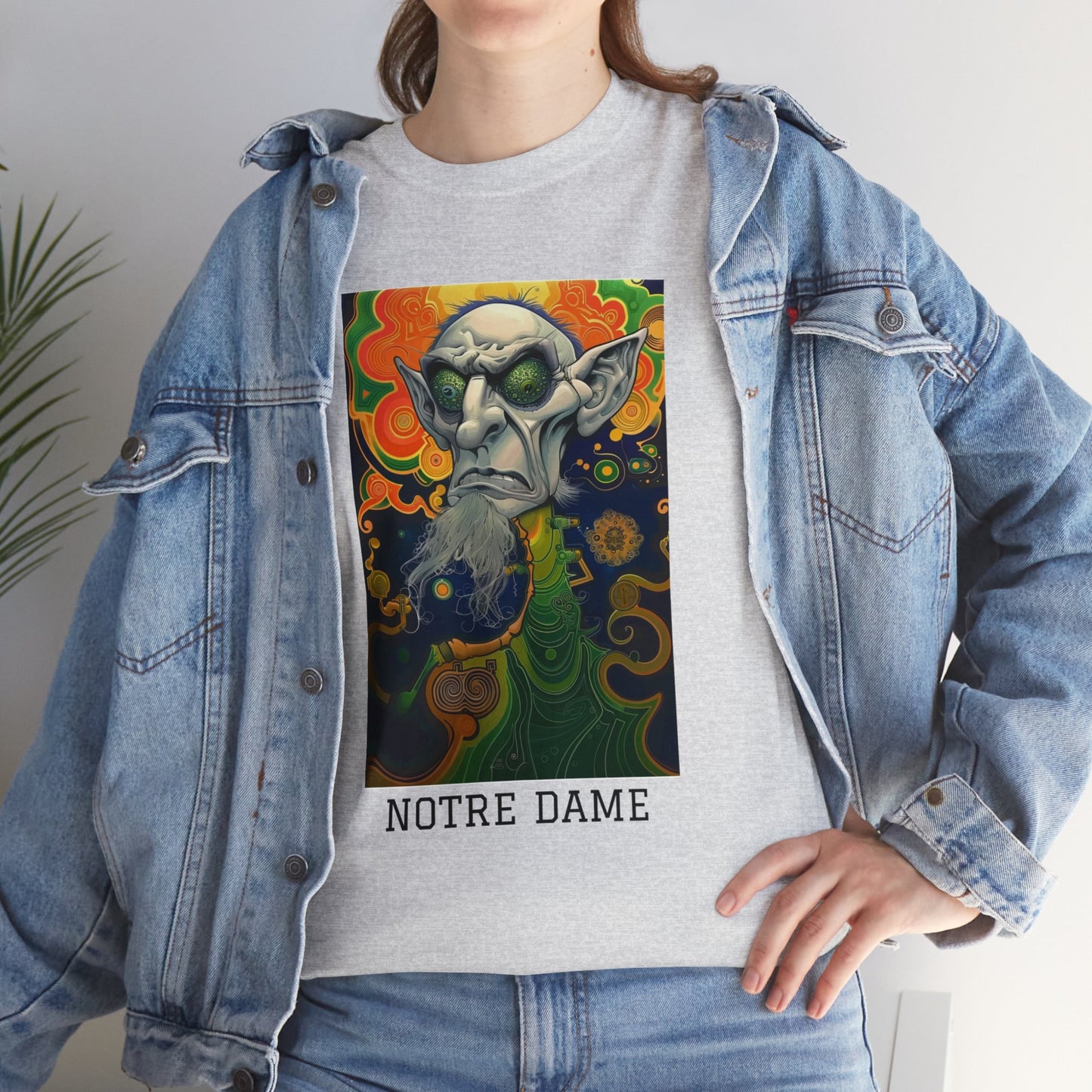 Notre Dame 03F - Unisex Heavy Cotton Tee - Image on the Front