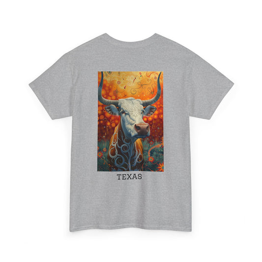 Texas 01B - Unisex Heavy Cotton Tee - Image on the Back