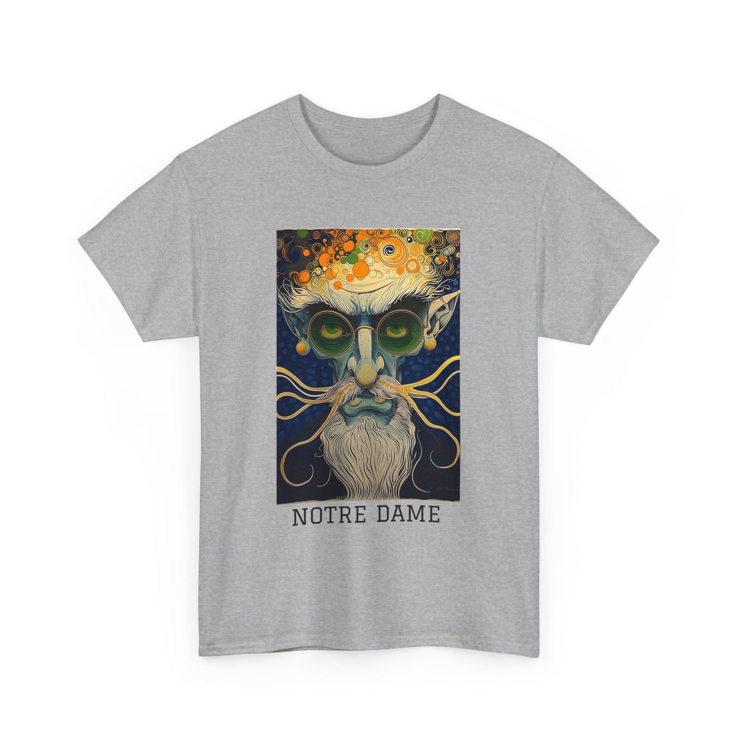 Notre Dame 02F - Unisex Heavy Cotton Tee - Image on the Front
