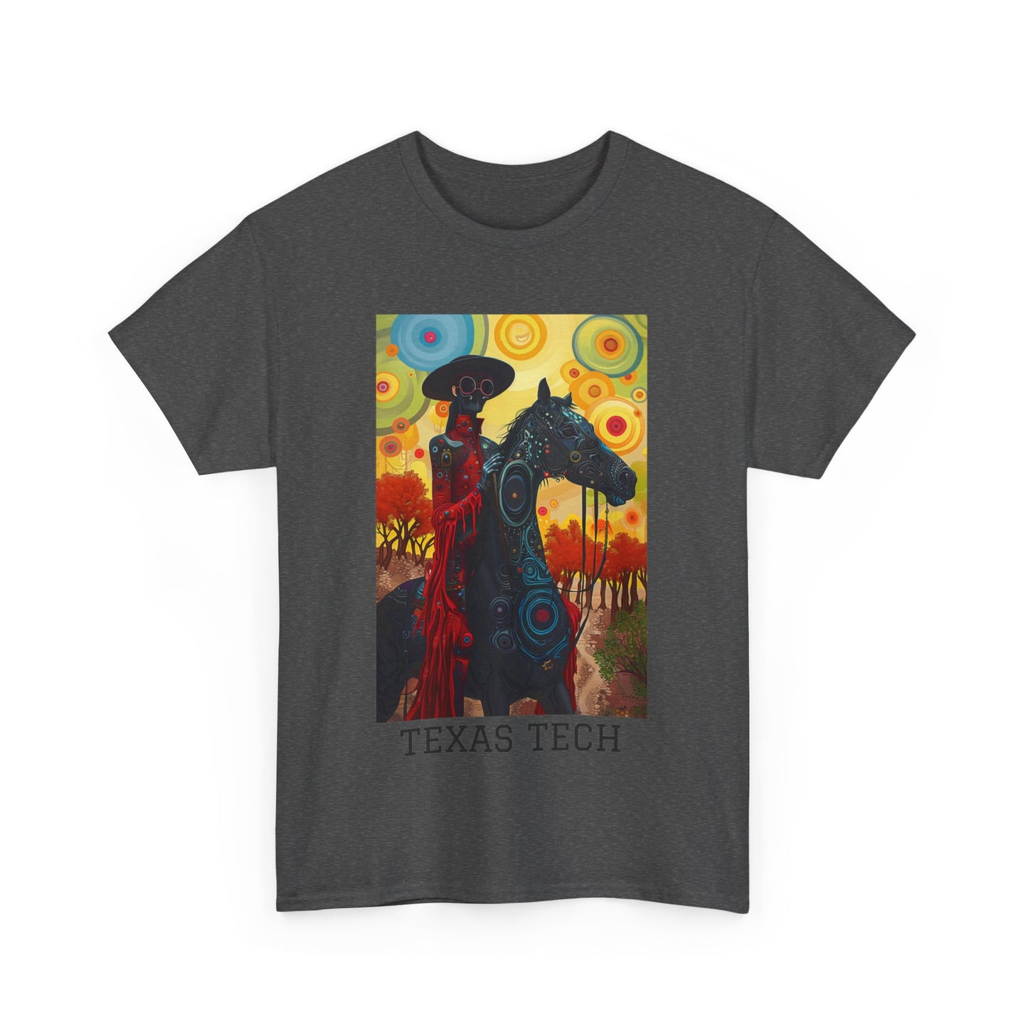 Texas Tech 02F - Unisex Heavy Cotton Tee - Image on the Front
