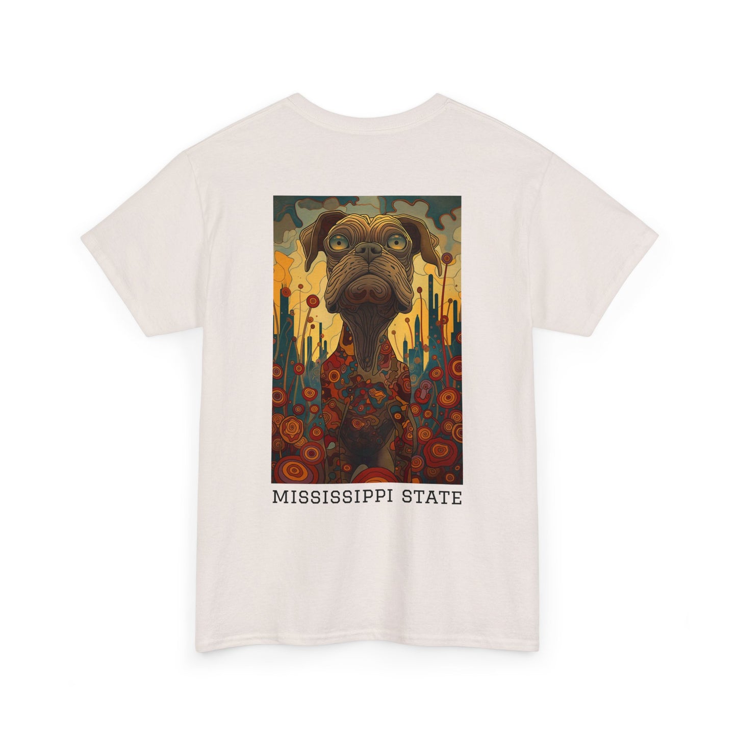 Mississippi State 01B - Unisex Heavy Cotton Tee - Image on the Back