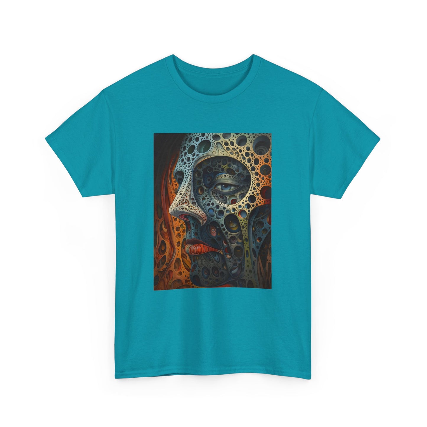 Face 01F - Unisex Heavy Cotton Tee - Image on the Front