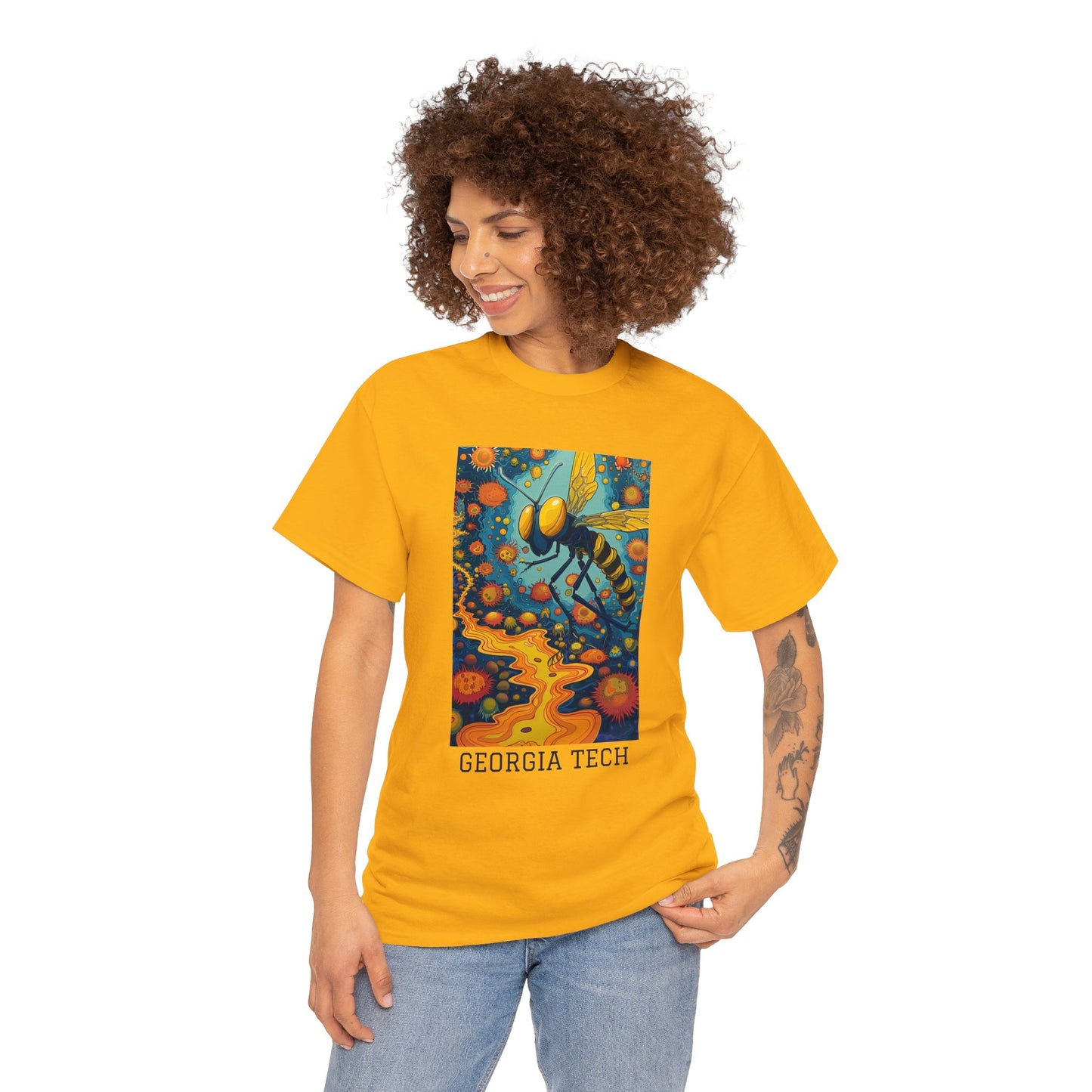 Georgia Tech 03F - Unisex Heavy Cotton Tee - Image on the Front