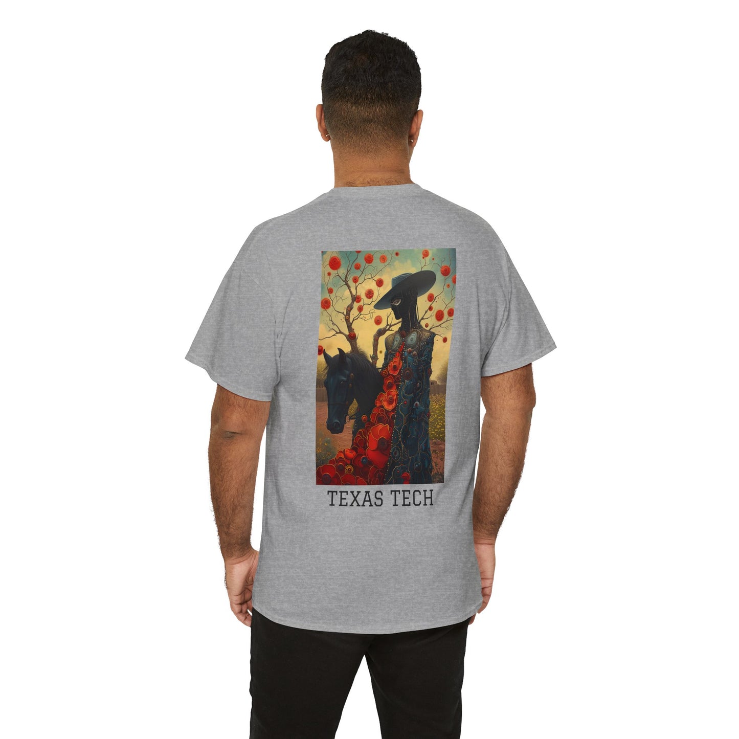 Texas Tech 03B - Unisex Heavy Cotton Tee - Image on the Back