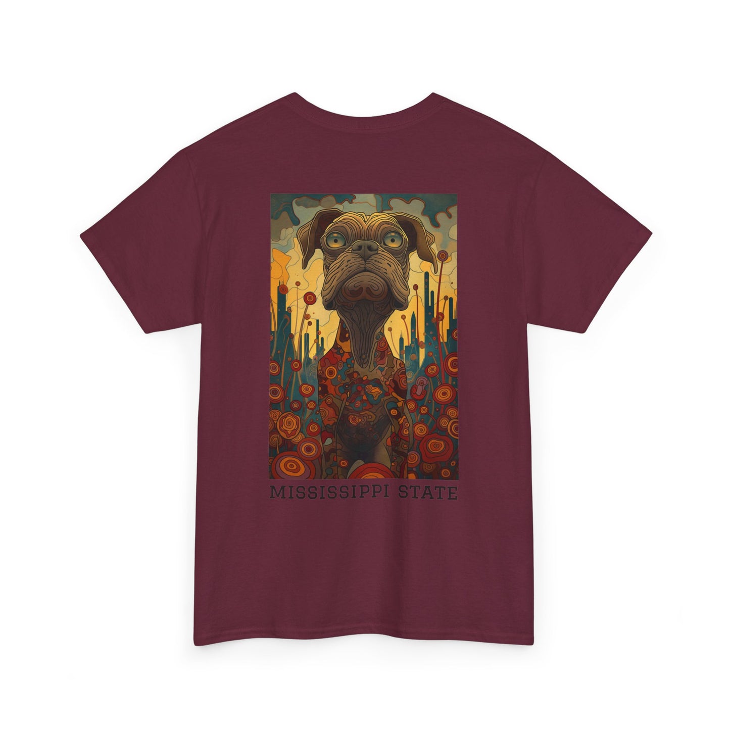Mississippi State 01B - Unisex Heavy Cotton Tee - Image on the Back