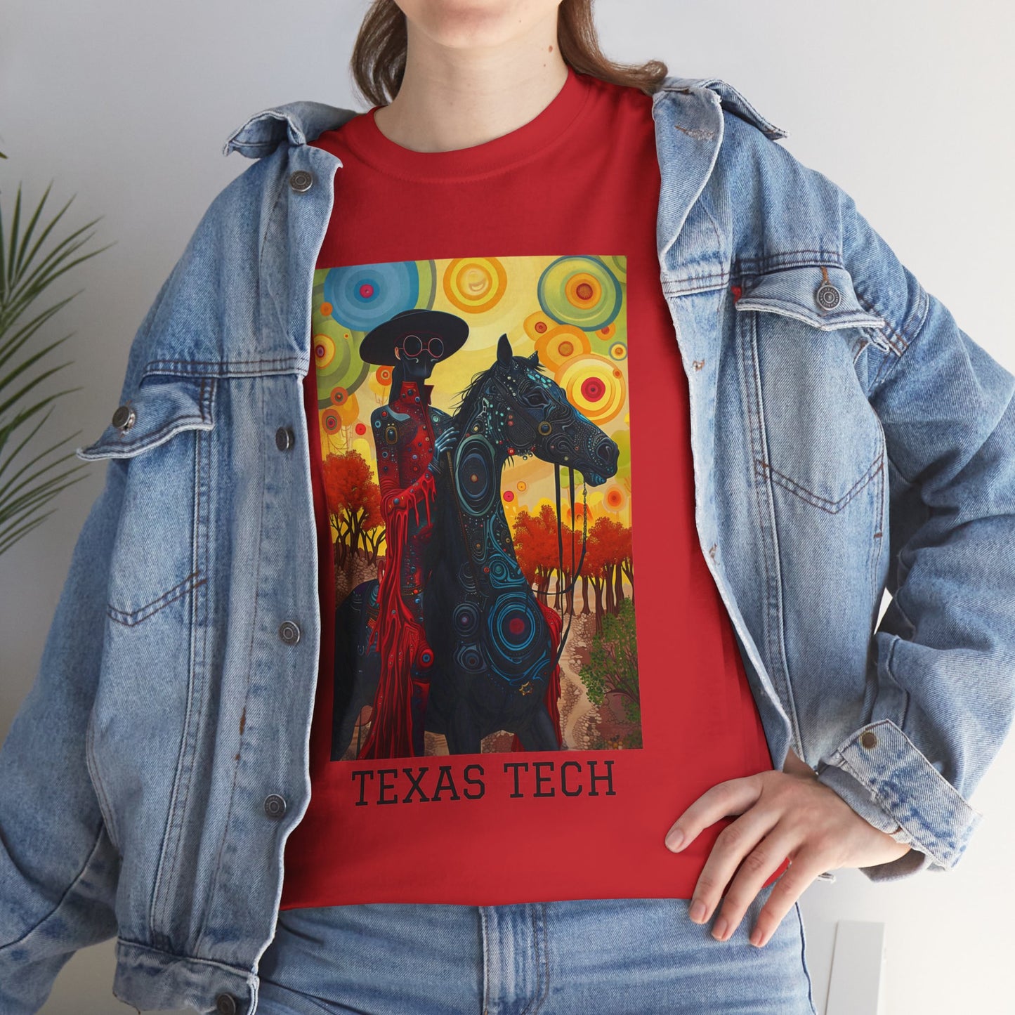Texas Tech 02F - Unisex Heavy Cotton Tee - Image on the Front