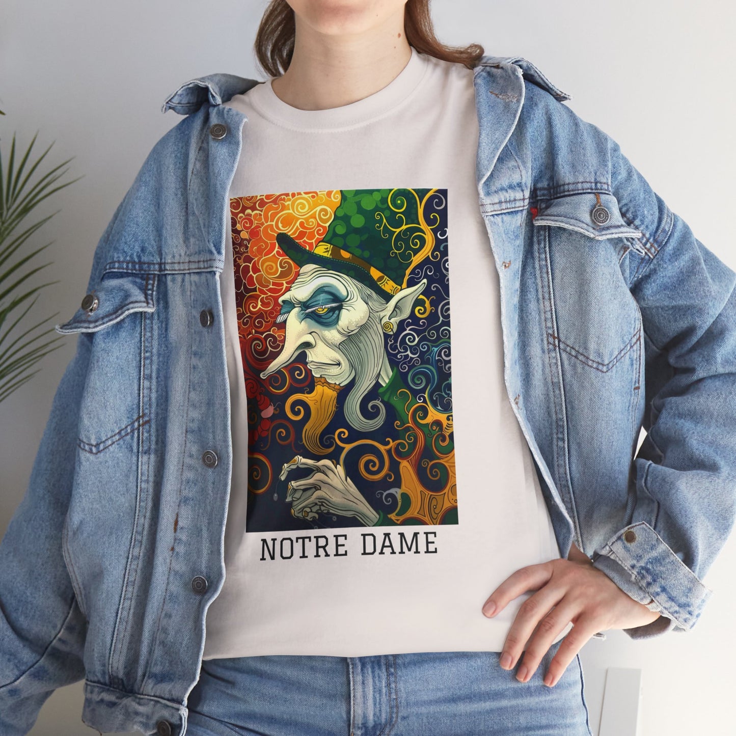 Notre Dame 01F - Unisex Heavy Cotton Tee - Image on the Front