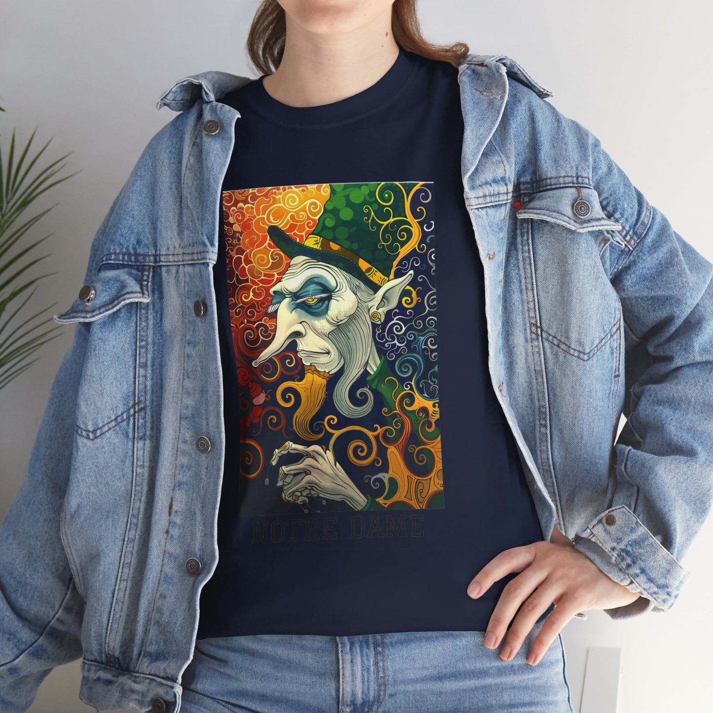 Notre Dame 01F - Unisex Heavy Cotton Tee - Image on the Front