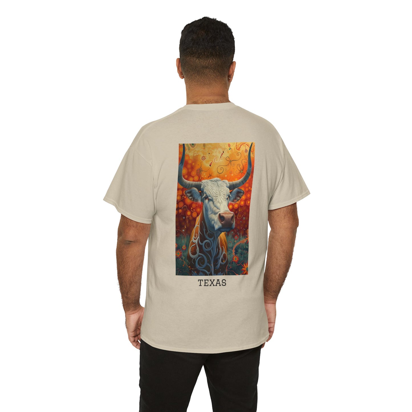 Texas 01B - Unisex Heavy Cotton Tee - Image on the Back