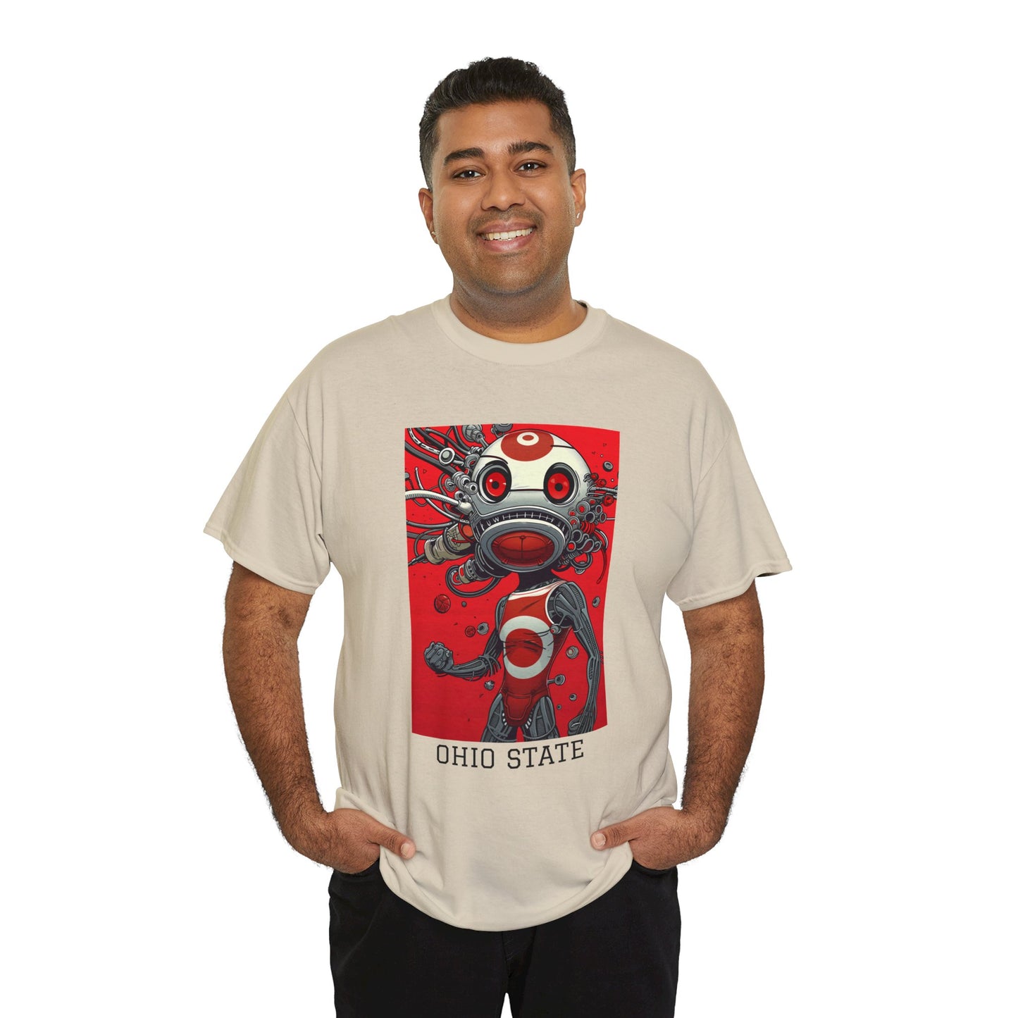 Ohio State 01F - Unisex Heavy Cotton Tee - Image on the Front