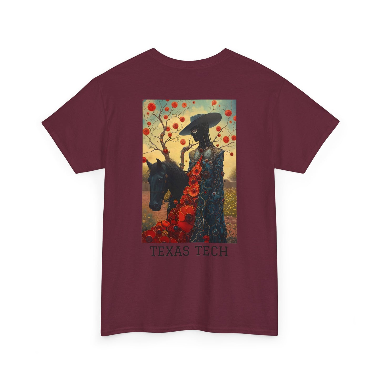 Texas Tech 03B - Unisex Heavy Cotton Tee - Image on the Back